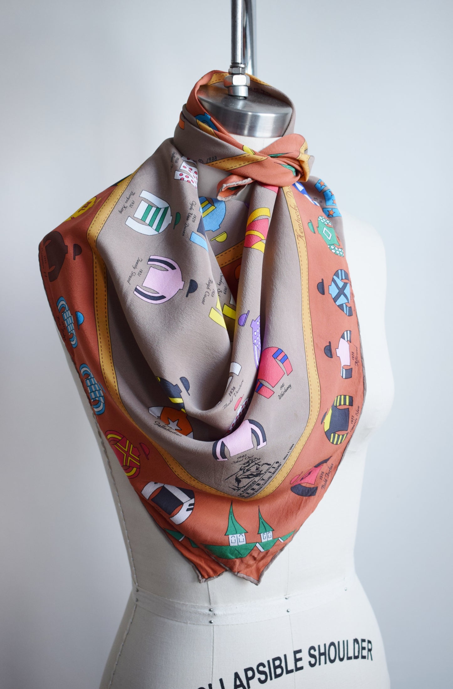 1992 Silk Kentucky Derby Souvenir Scarf