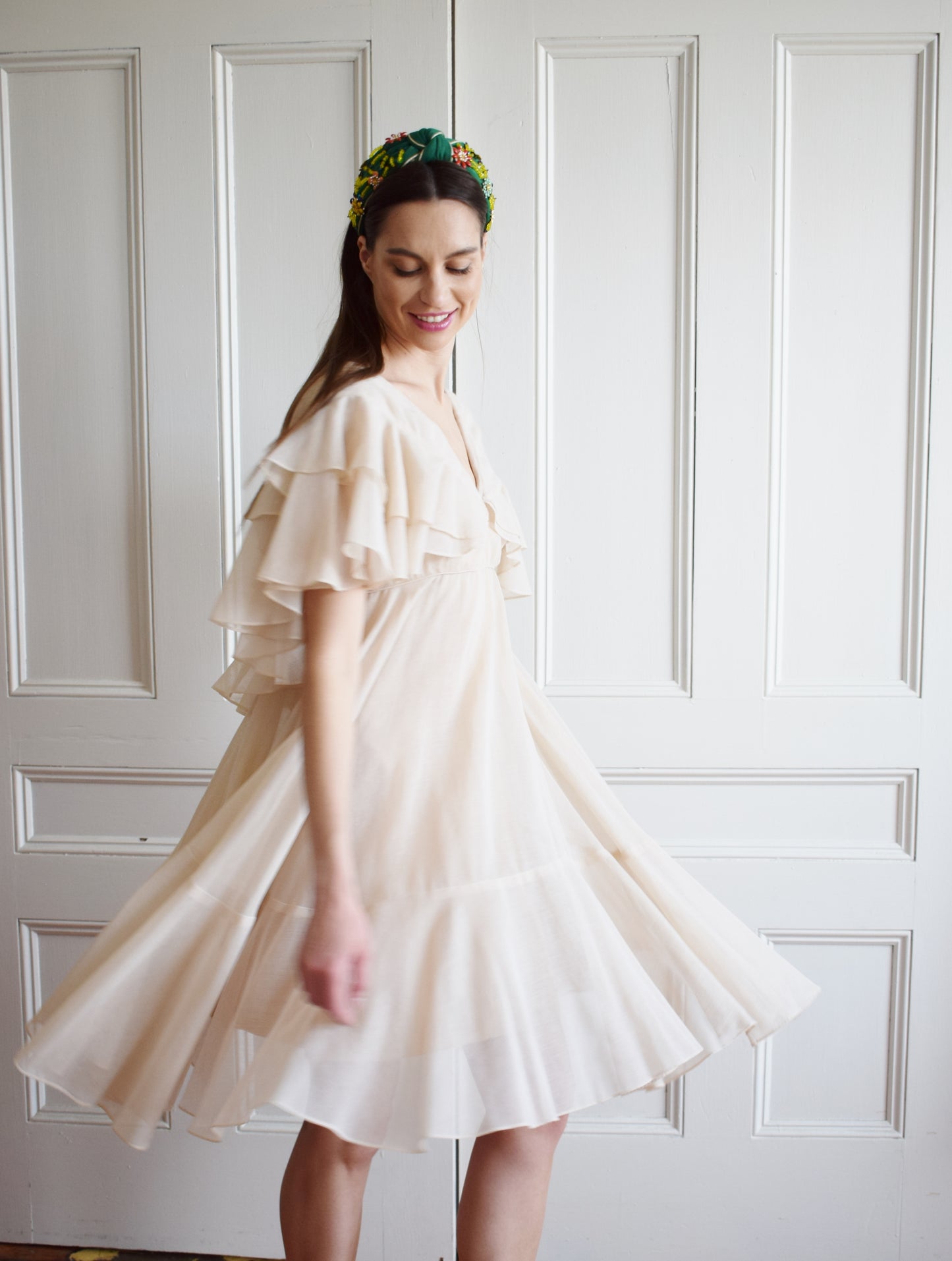 1970s Ruffle Dress by Jay Morley for Fern Violette | S