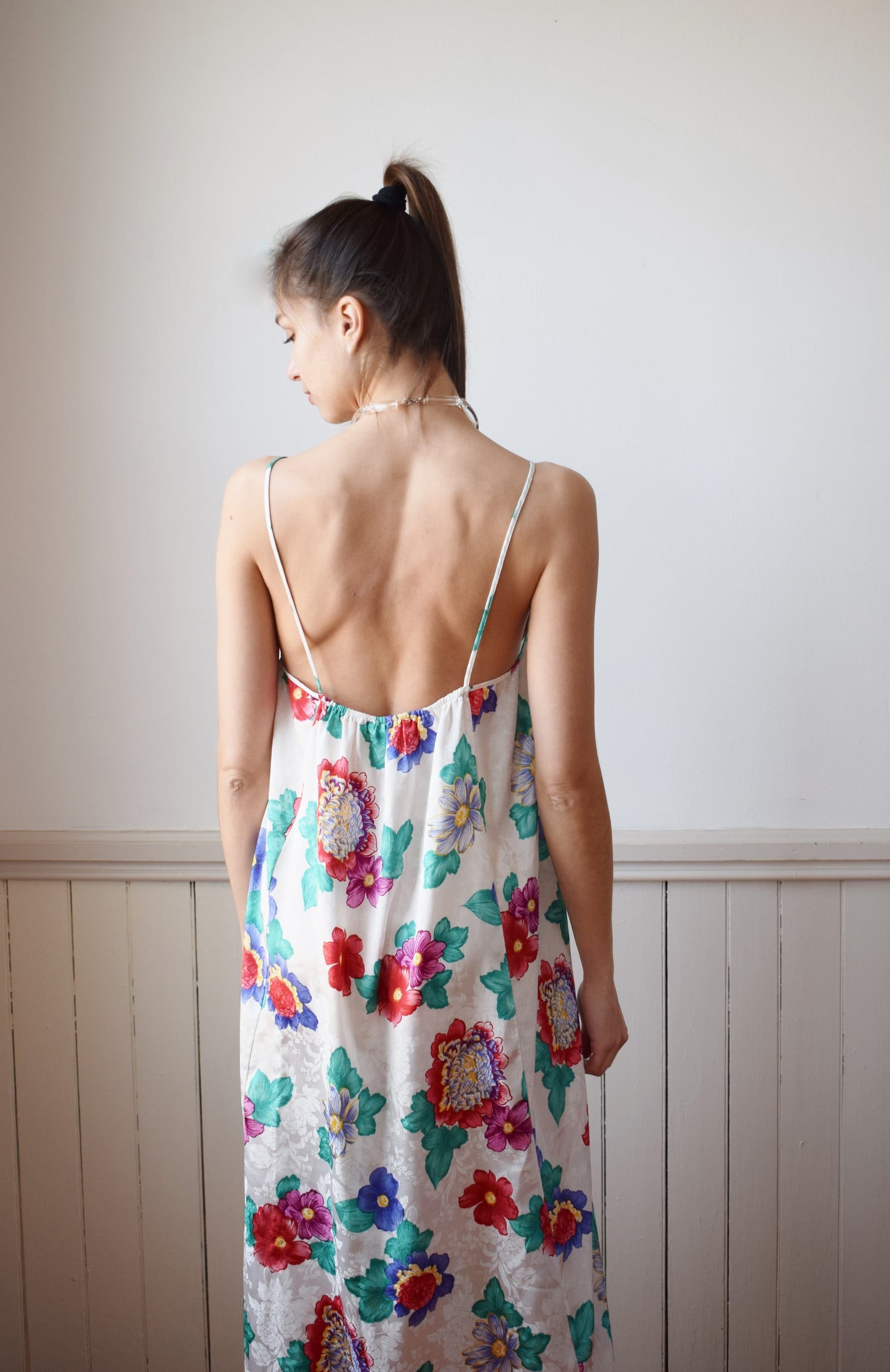 Vintage Mary Mcfadden Floral Slip Dress | S/M