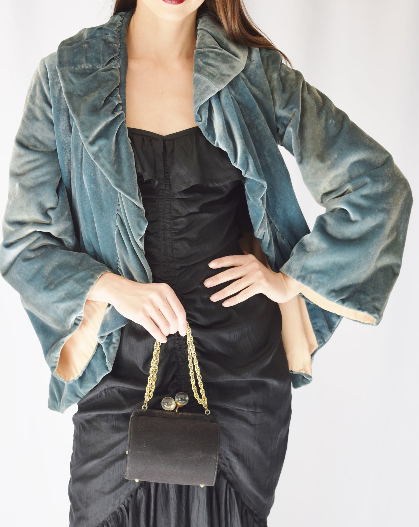 1930s Robin's Egg Blue Velvet Jacket | S