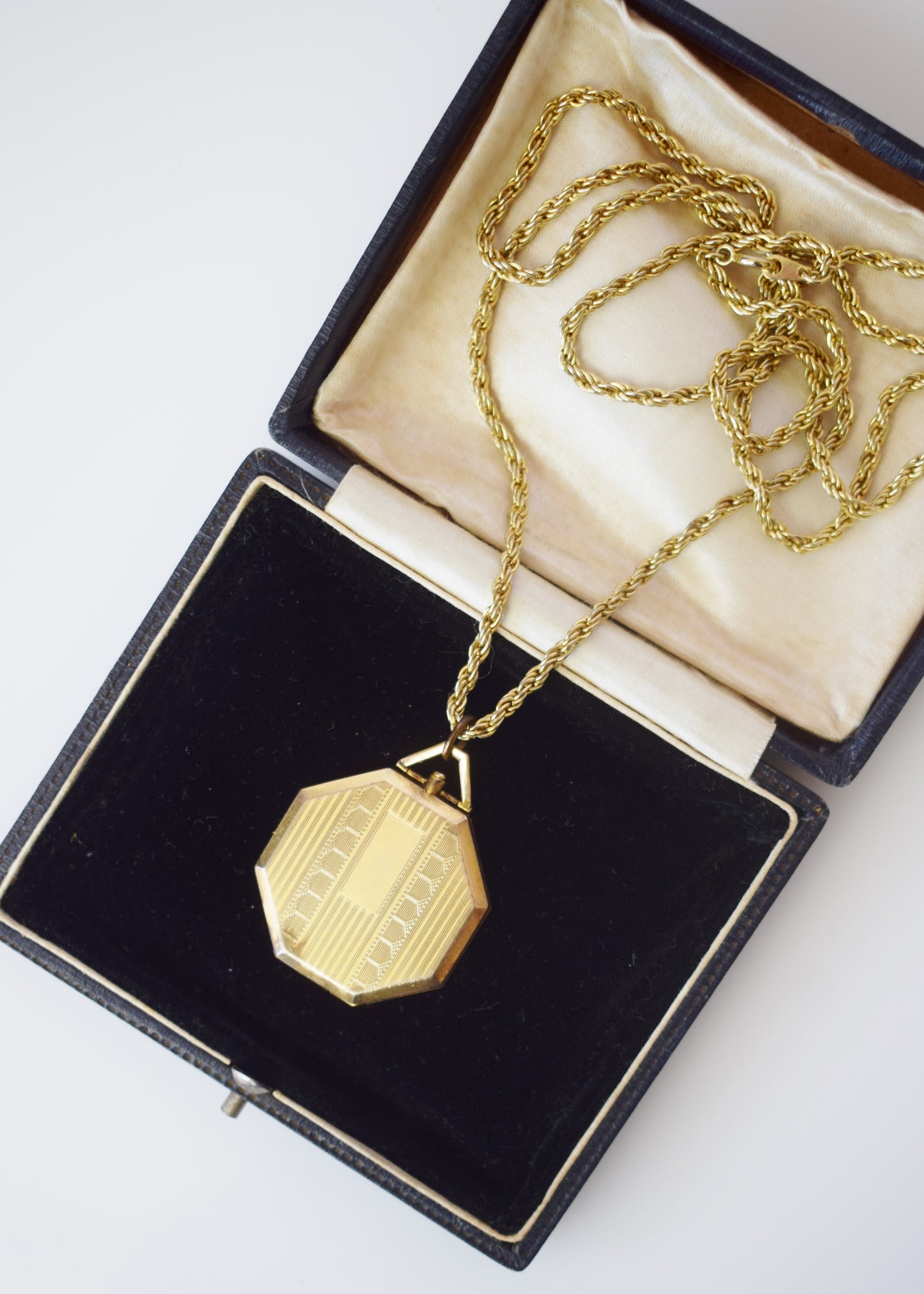 Large Antique Gold-fill Art Deco Locket | Octagon