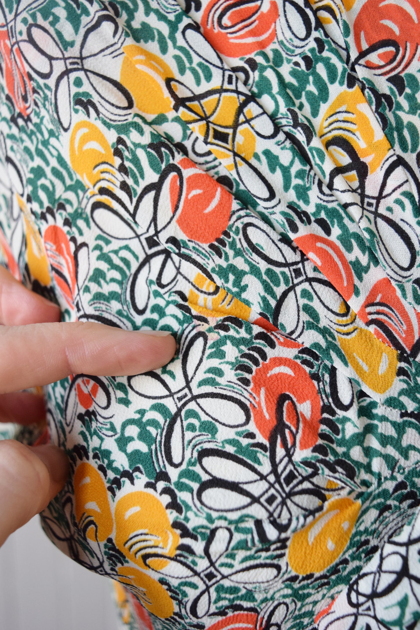 Silk Crepe Citrus Novelty Print Day Dress | XS