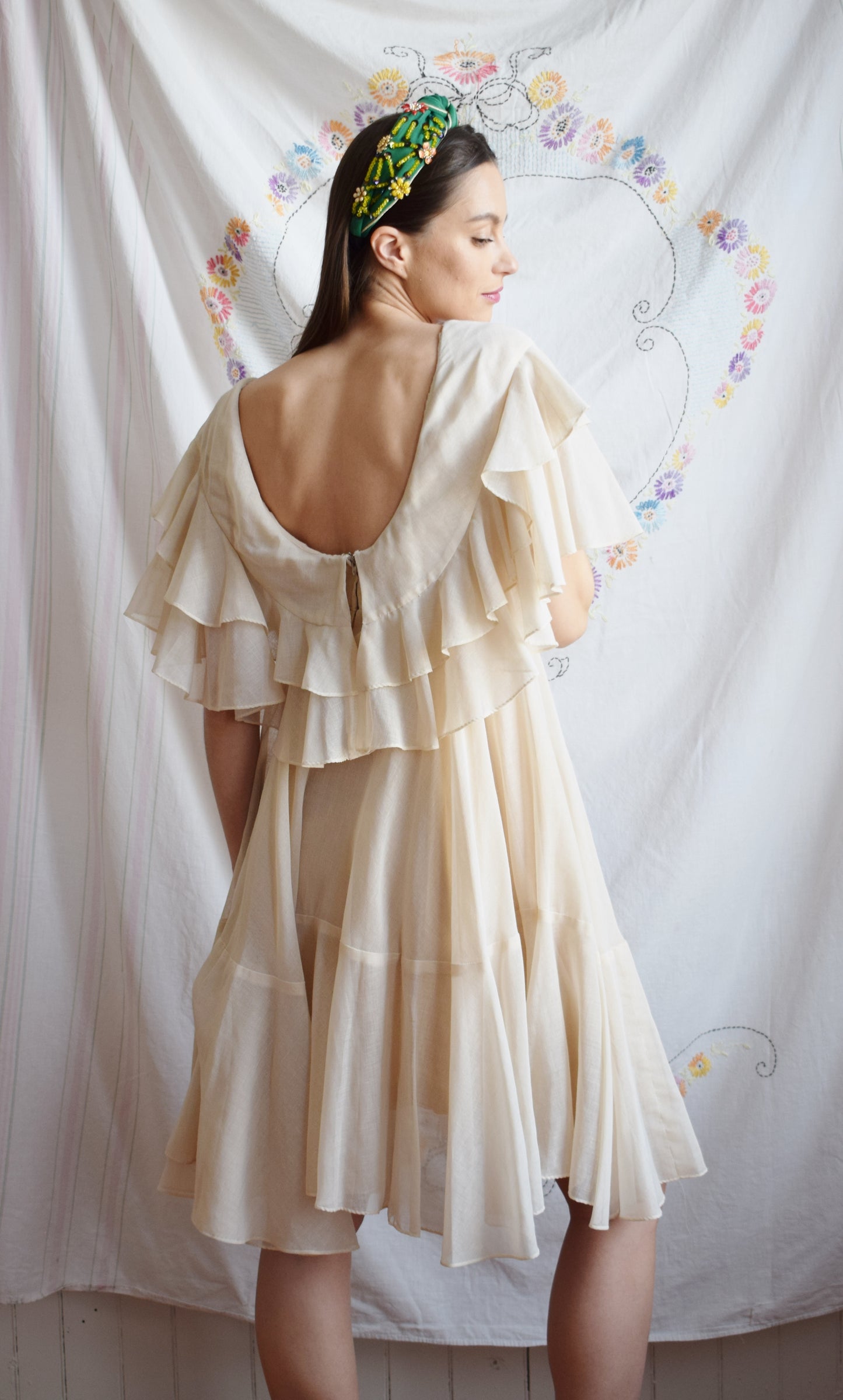 1970s Ruffle Dress by Jay Morley for Fern Violette | S