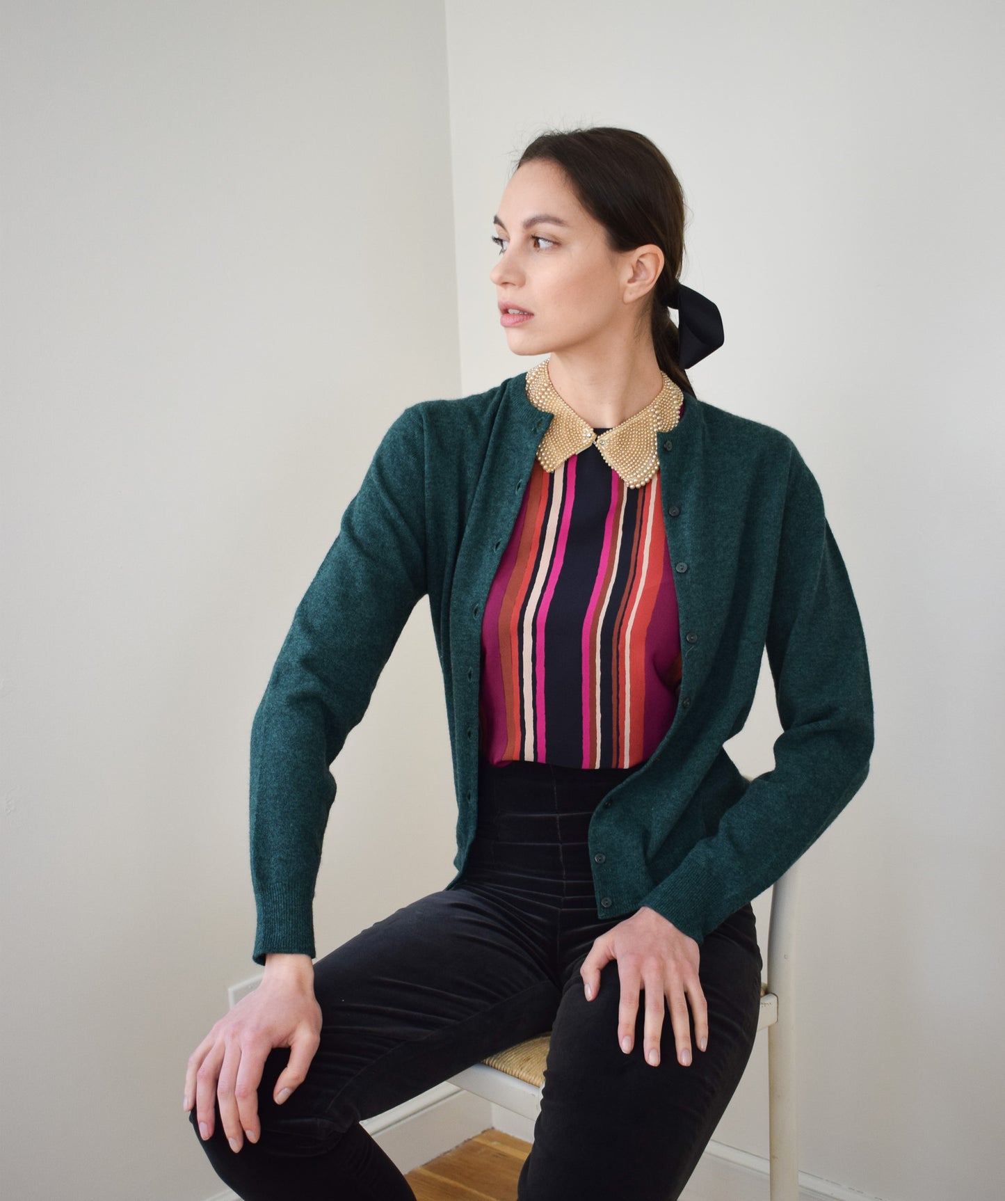 1960s Forest Green Cardigan Set | M