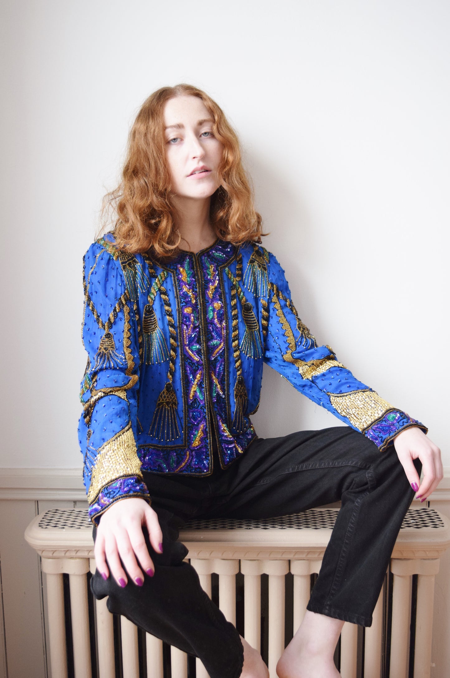 1980s Tassel Design Beaded Jacket | M