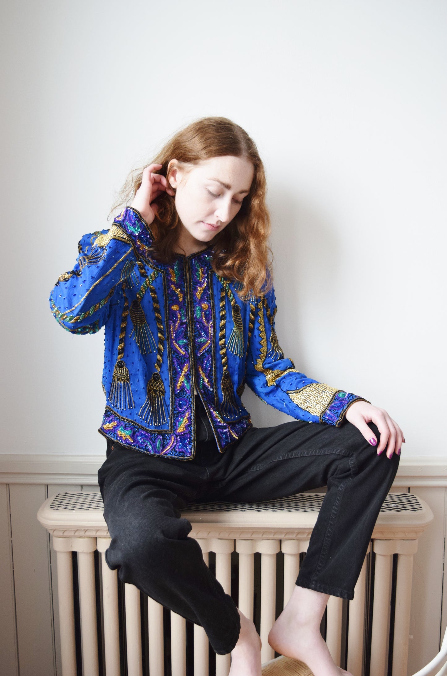 1980s Tassel Design Beaded Jacket | M