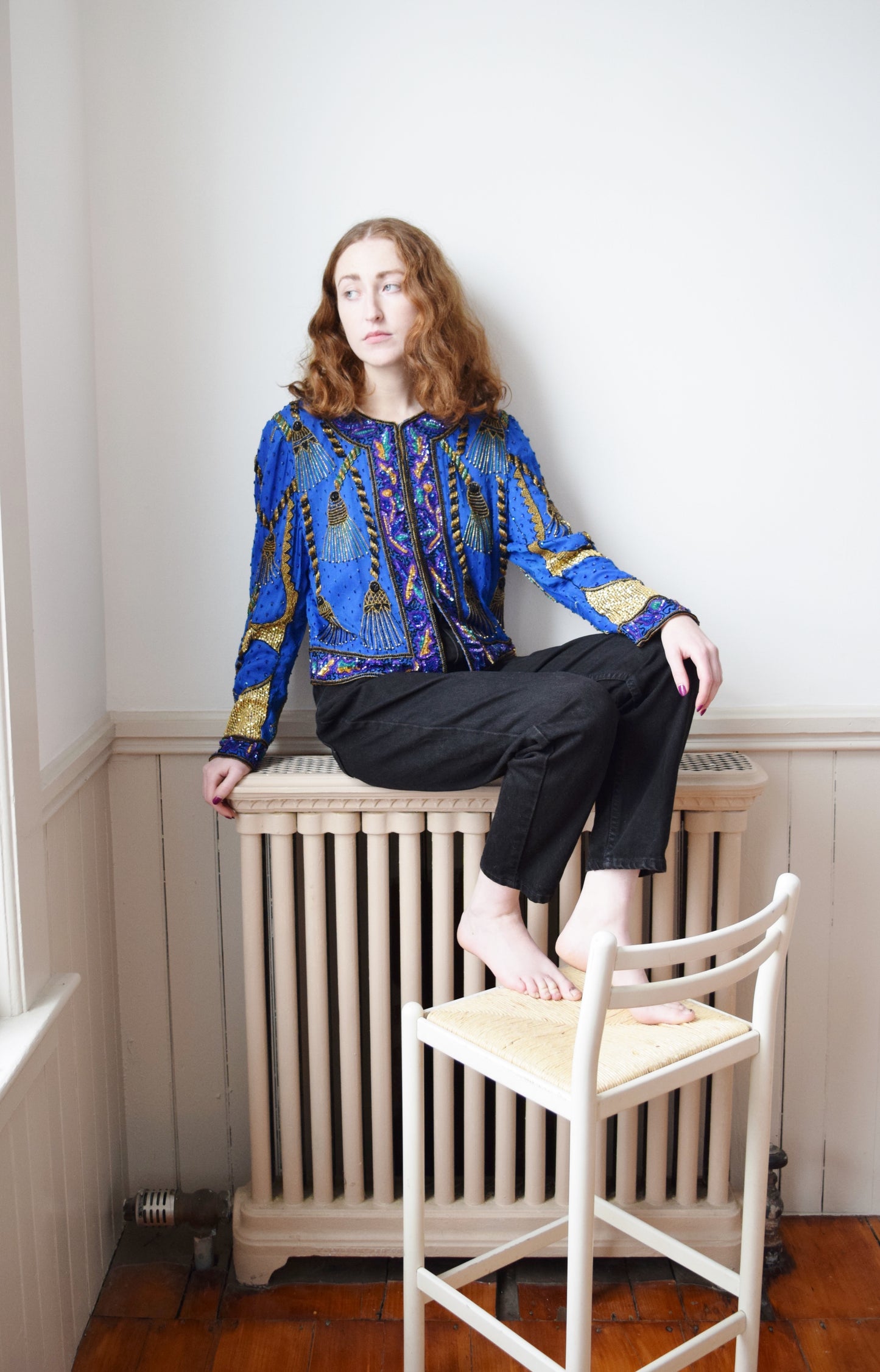 1980s Tassel Design Beaded Jacket | M