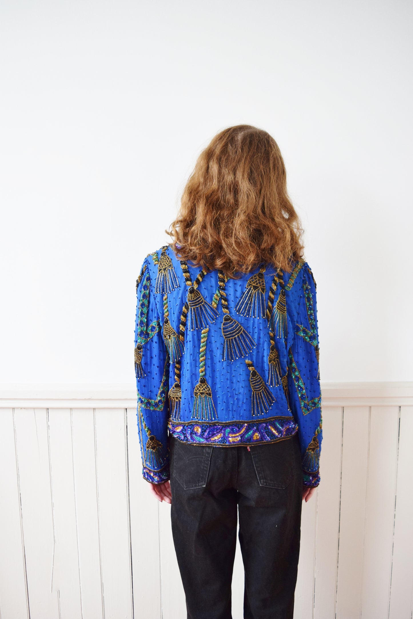 1980s Tassel Design Beaded Jacket | M