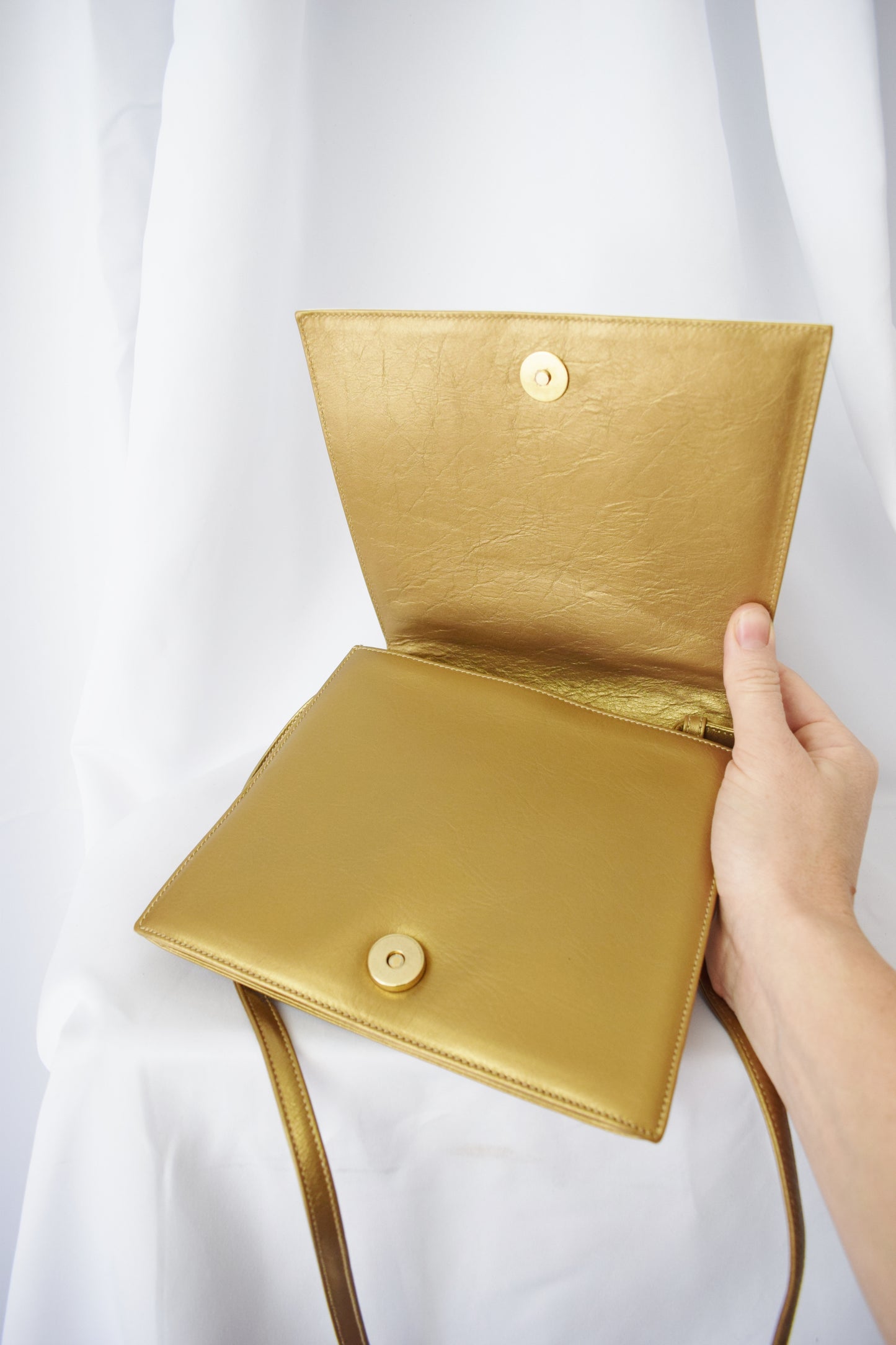 Vintage Valentino Gold + White Deco Purse