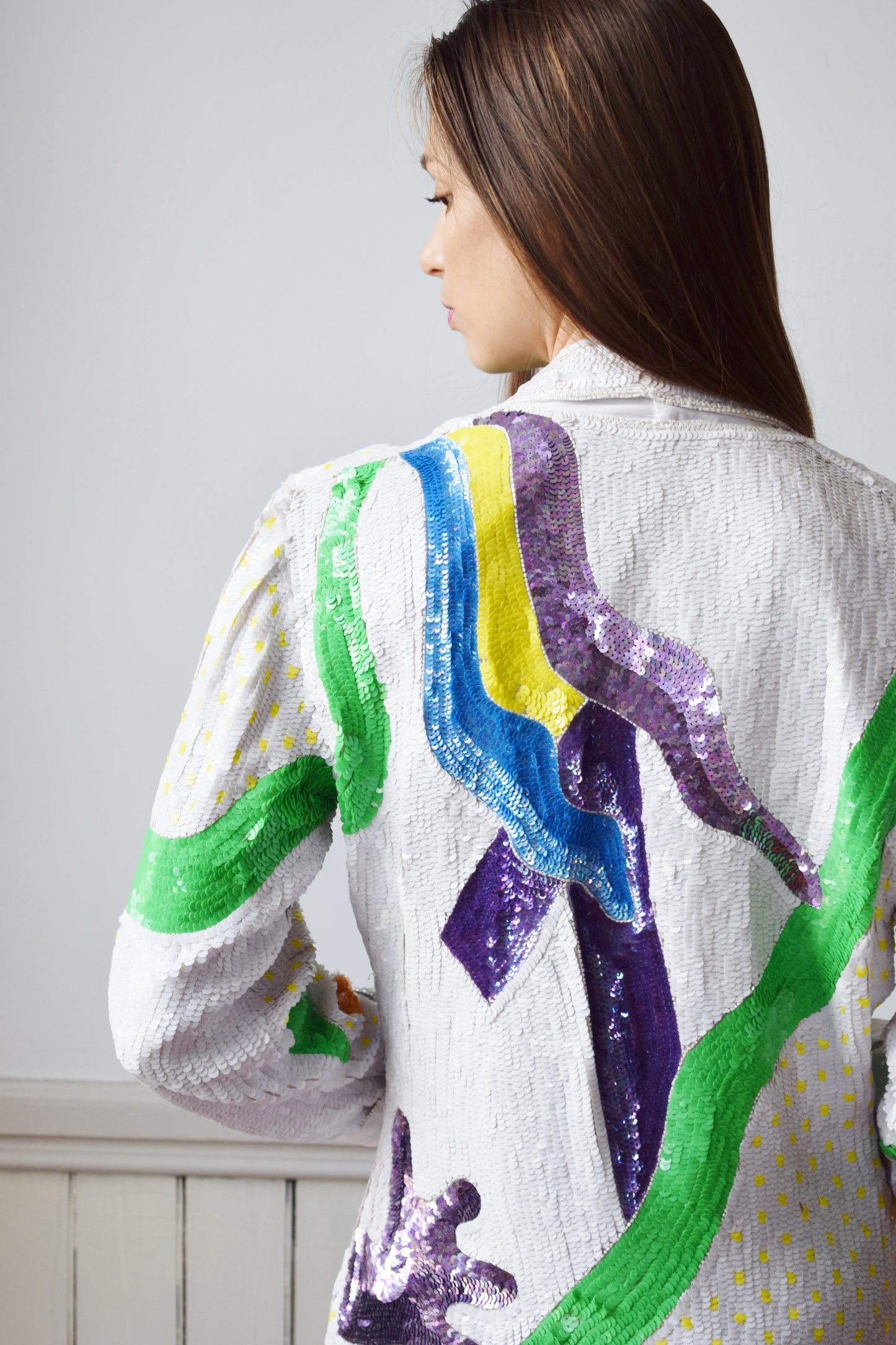 80s Sequined Carnival Blazer | M