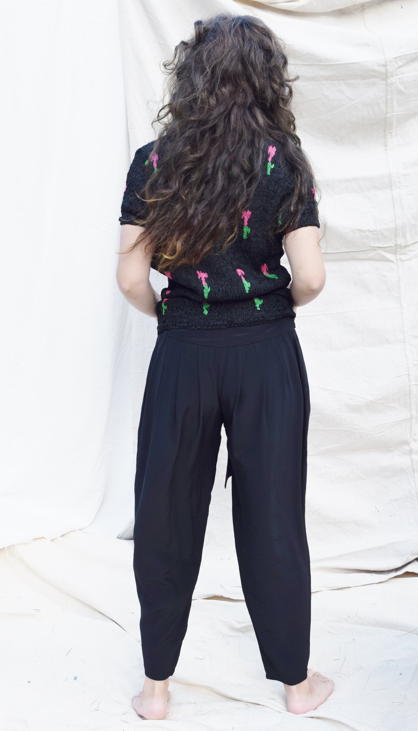 Silk Salwar-Style Leisure Pants by Albert Nipon | 1980s | XS