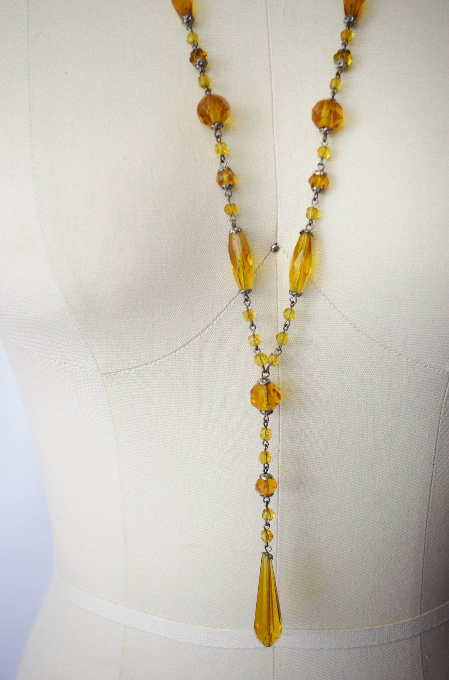 1920s/30s Citrine Czech Glass Lariat