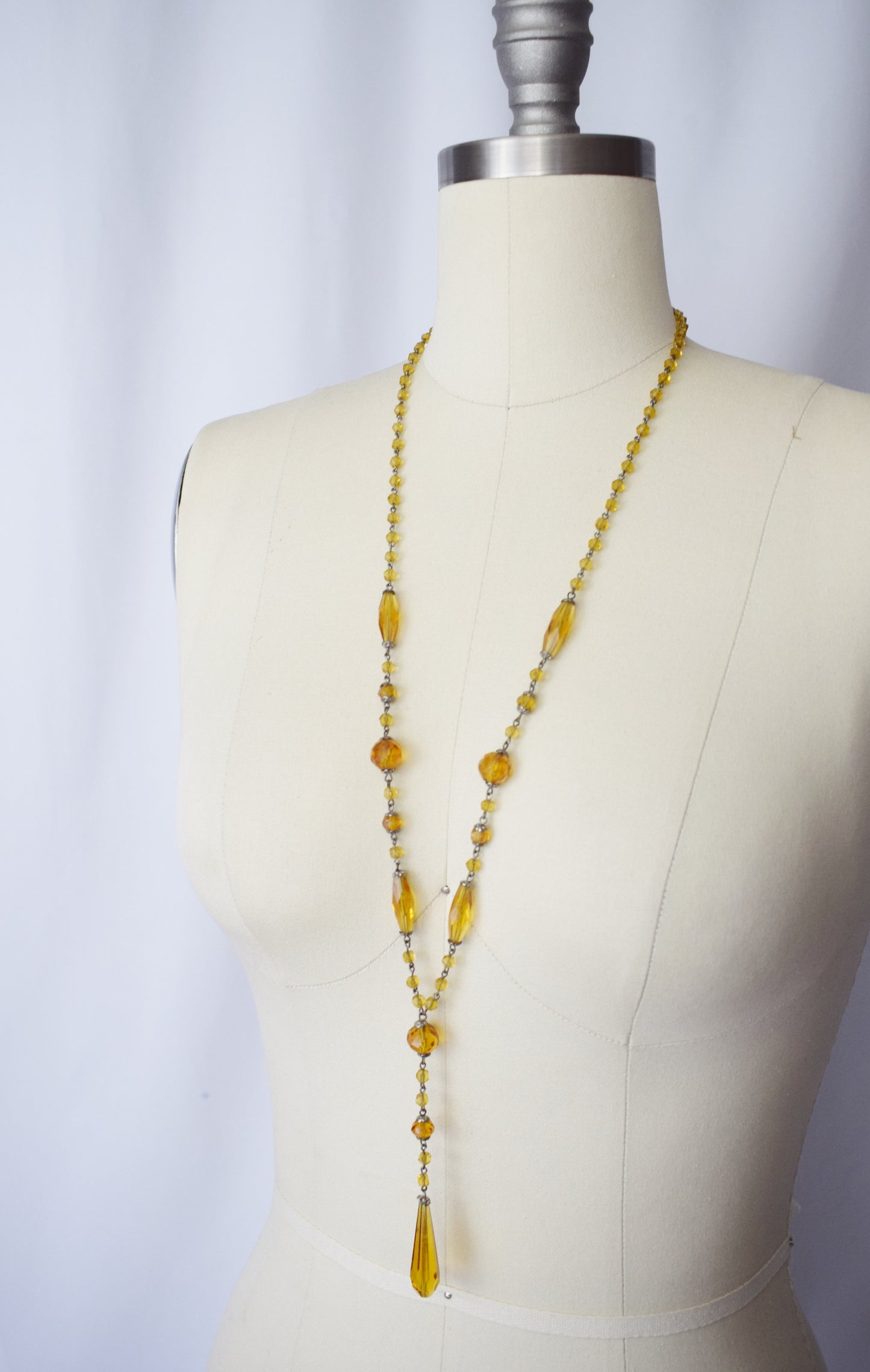 1920s/30s Citrine Czech Glass Lariat