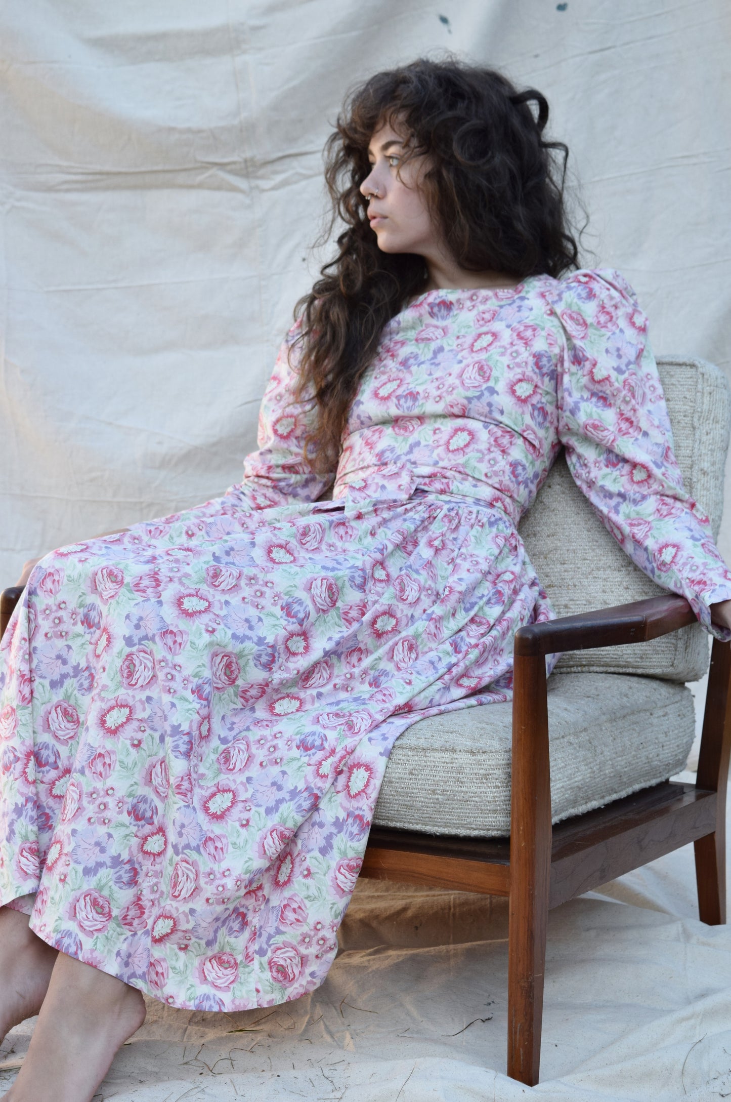 Laura Ashley Puff Sleeve Frock | 1980s | XS/S