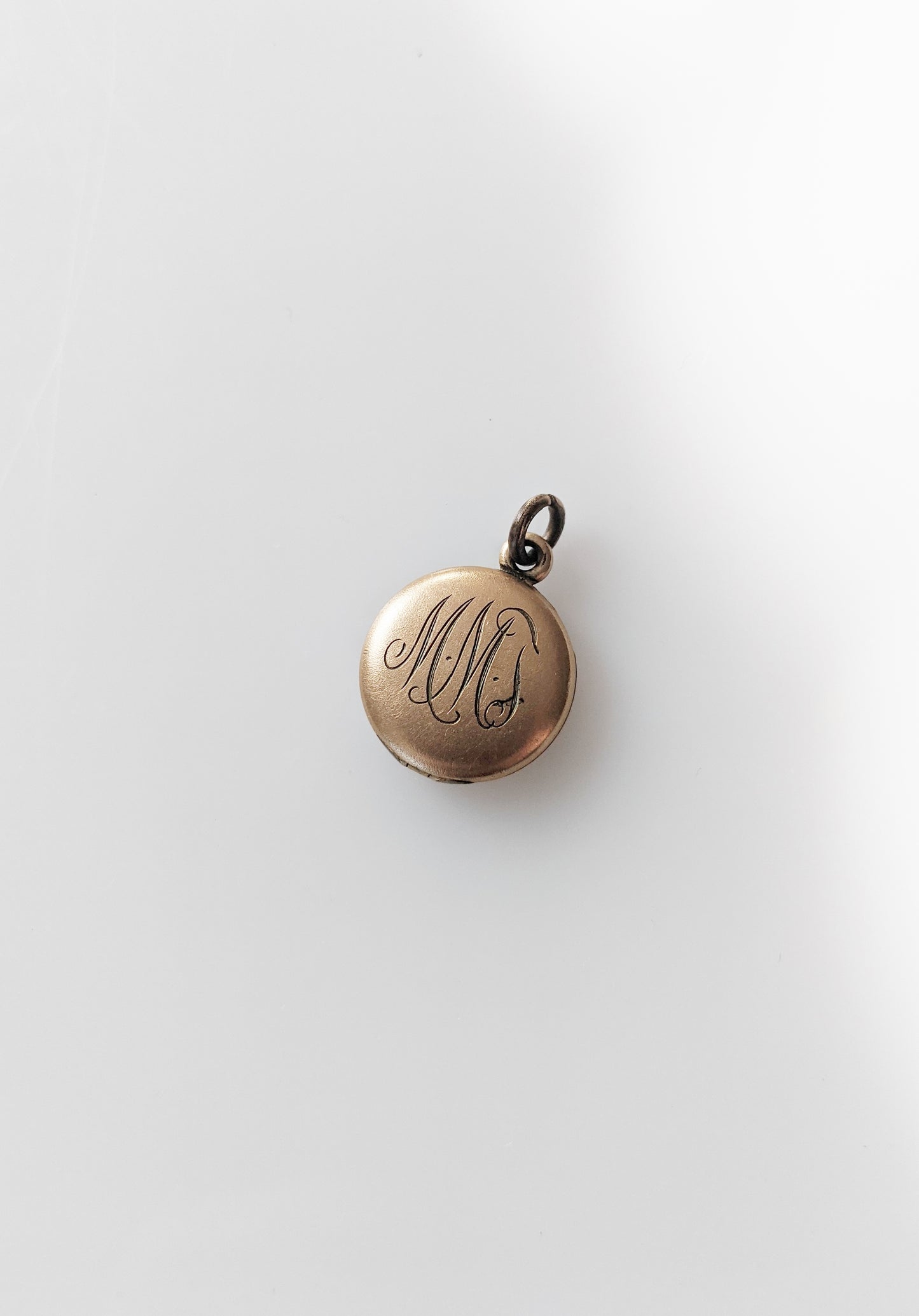Petite Antique Gold Monogrammed Locket | MMT