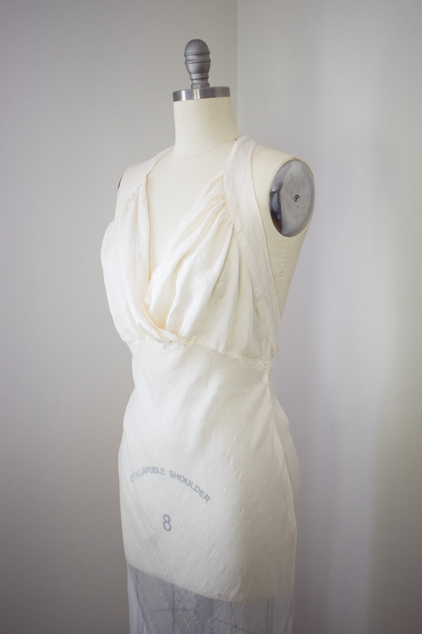 1930s Cream Silk Slip Dress | L