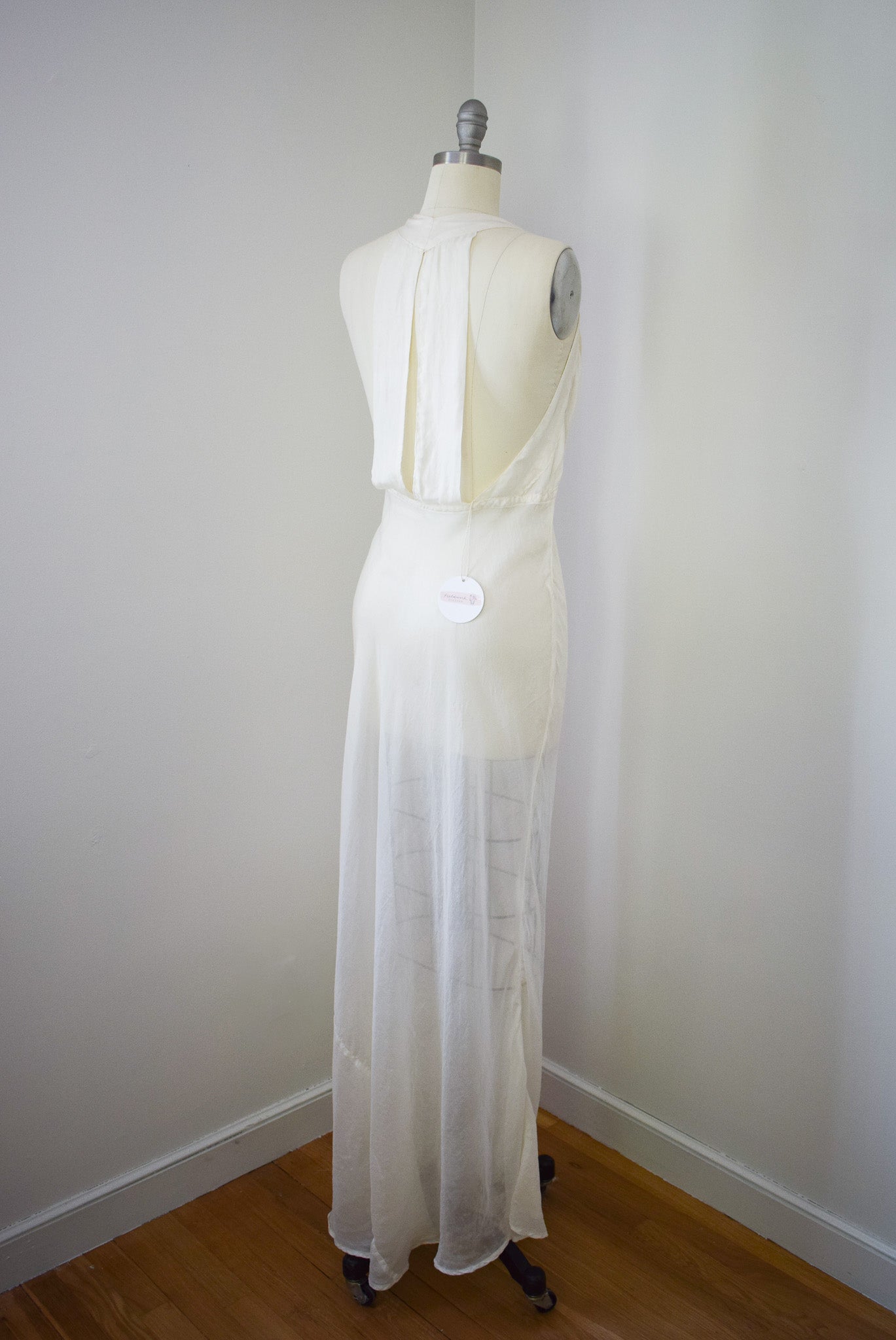 1930s Cream Silk Slip Dress | L
