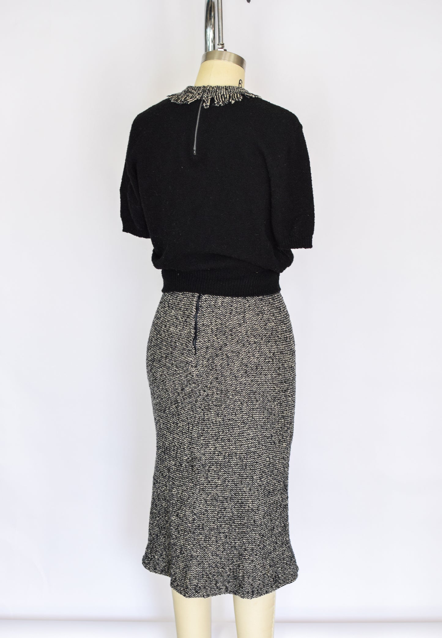 1950s Wool Knit 3 Piece Skirt Set | S