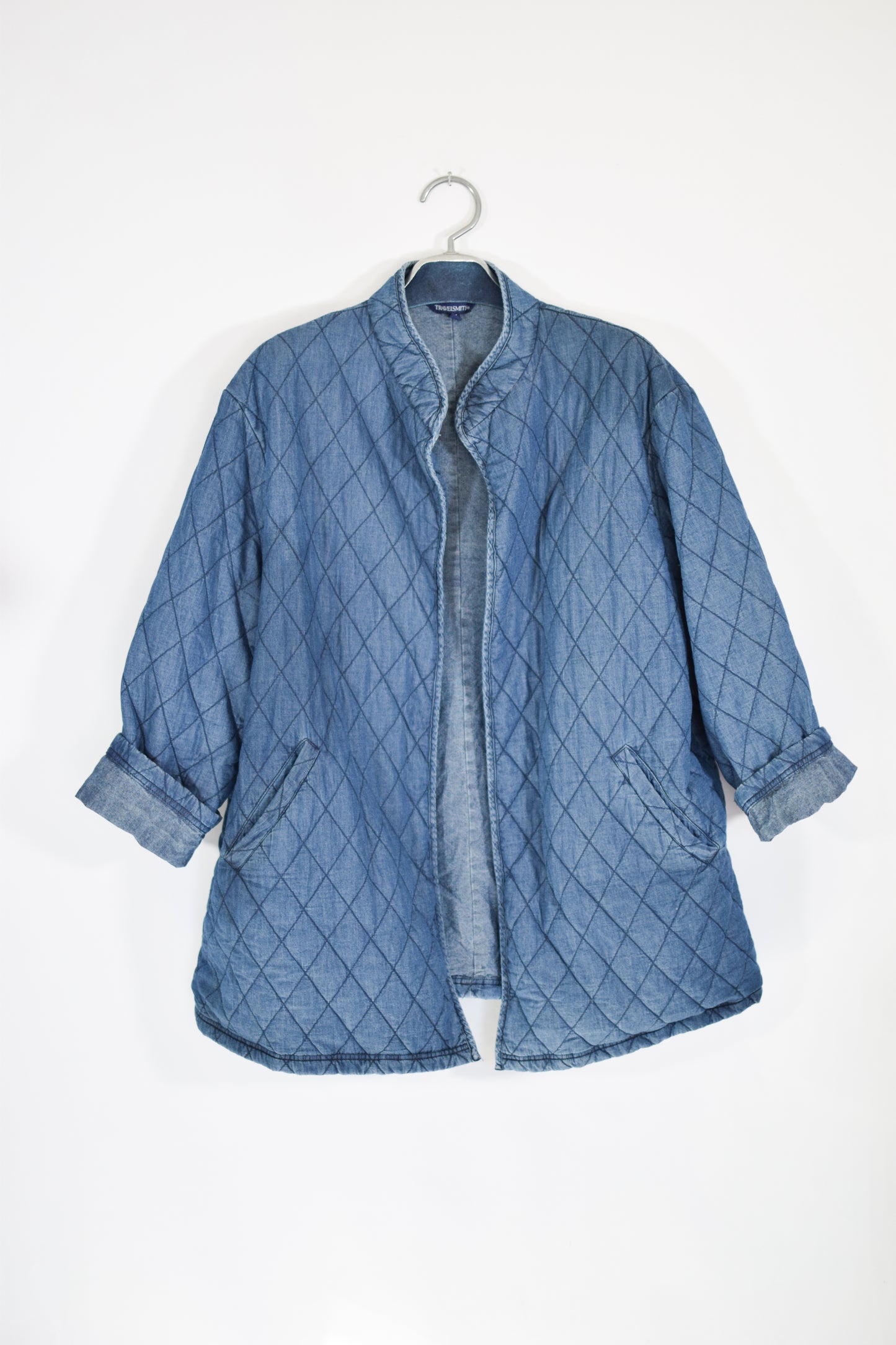 Vintage Quilted Chambray Jacket | XL