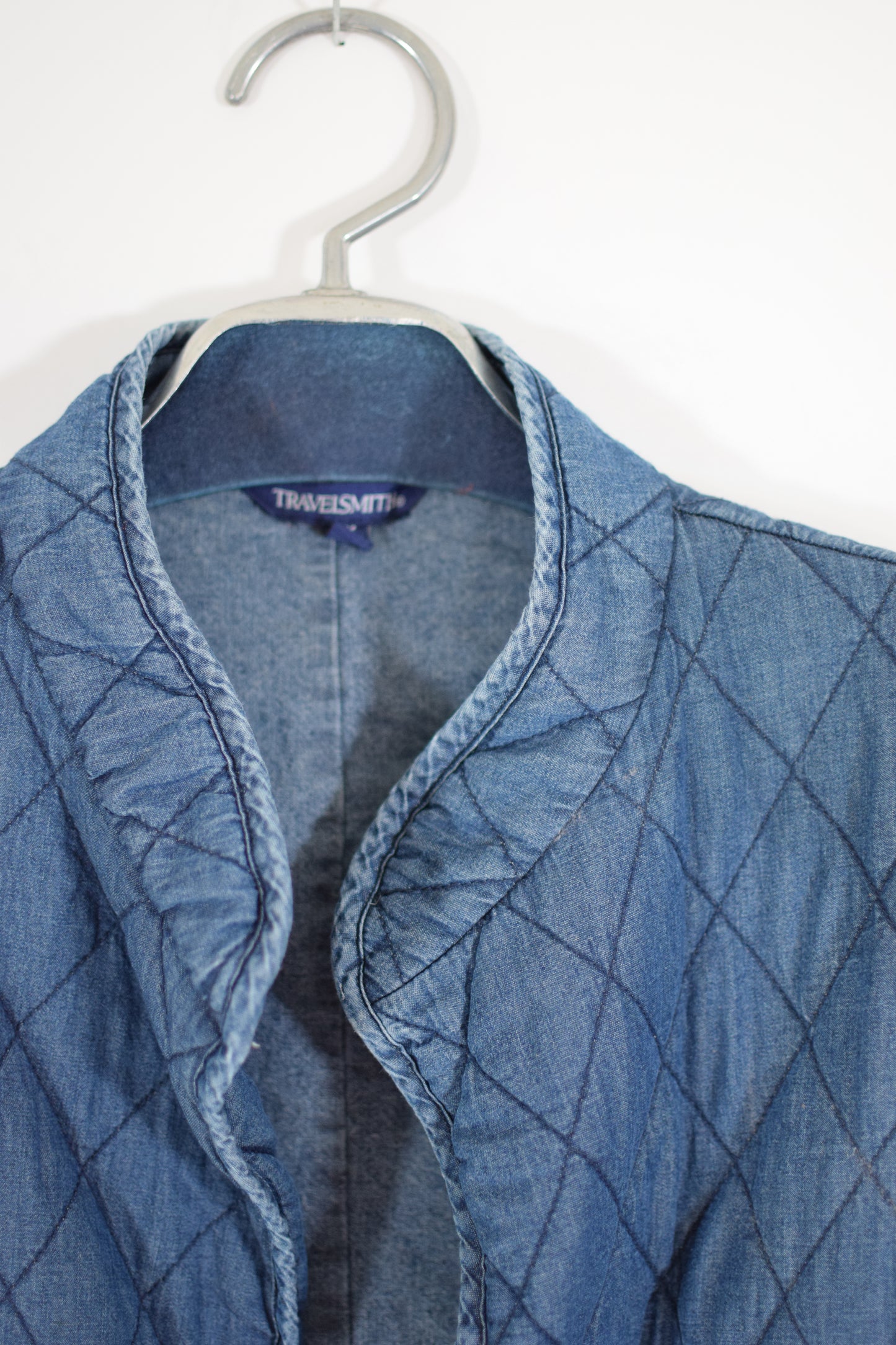 Vintage Quilted Chambray Jacket | XL
