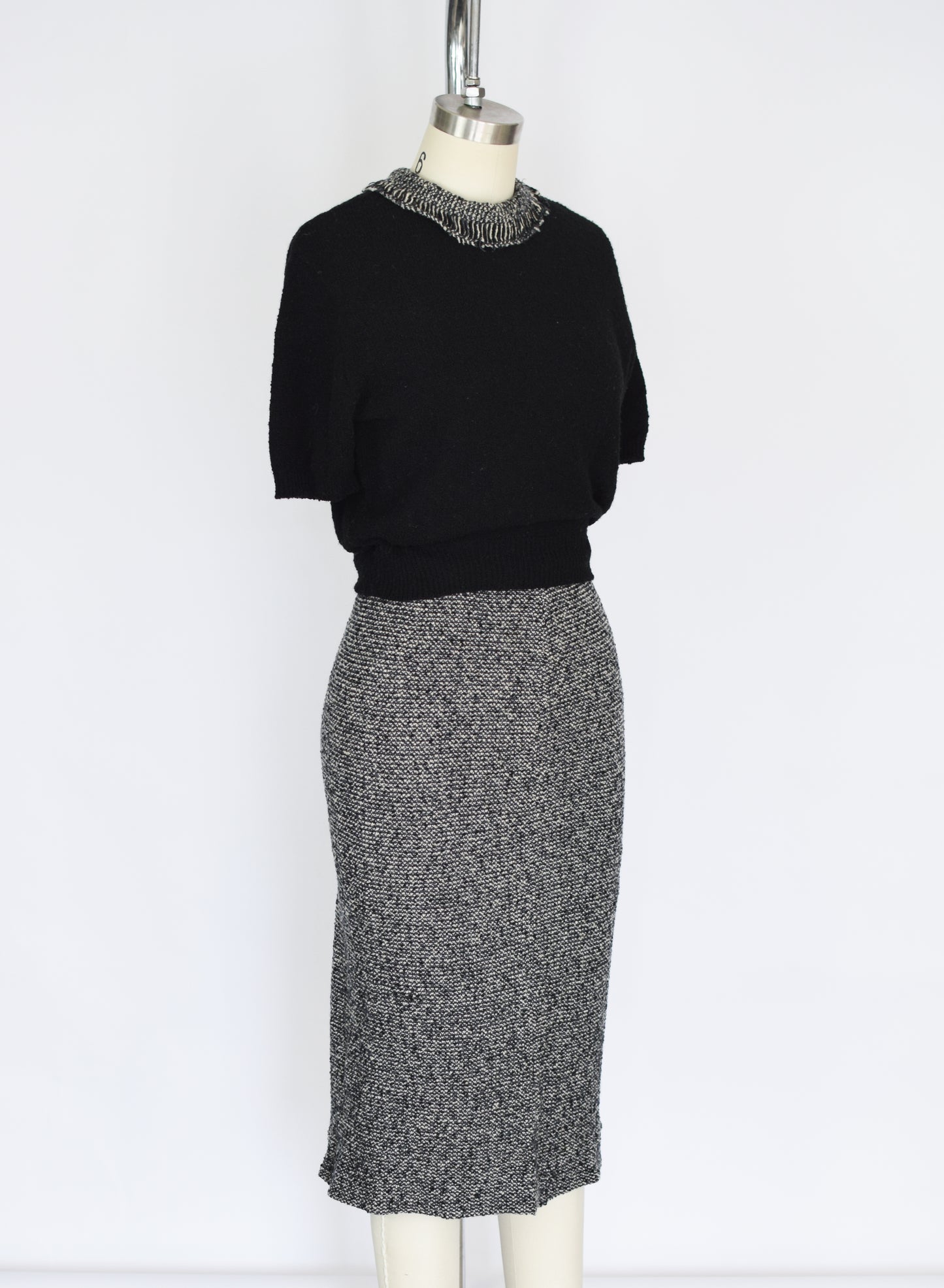 1950s Wool Knit 3 Piece Skirt Set | S