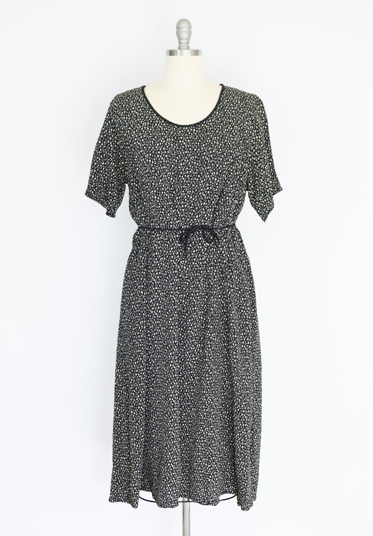 Vintage Rayon Staple Dress | L