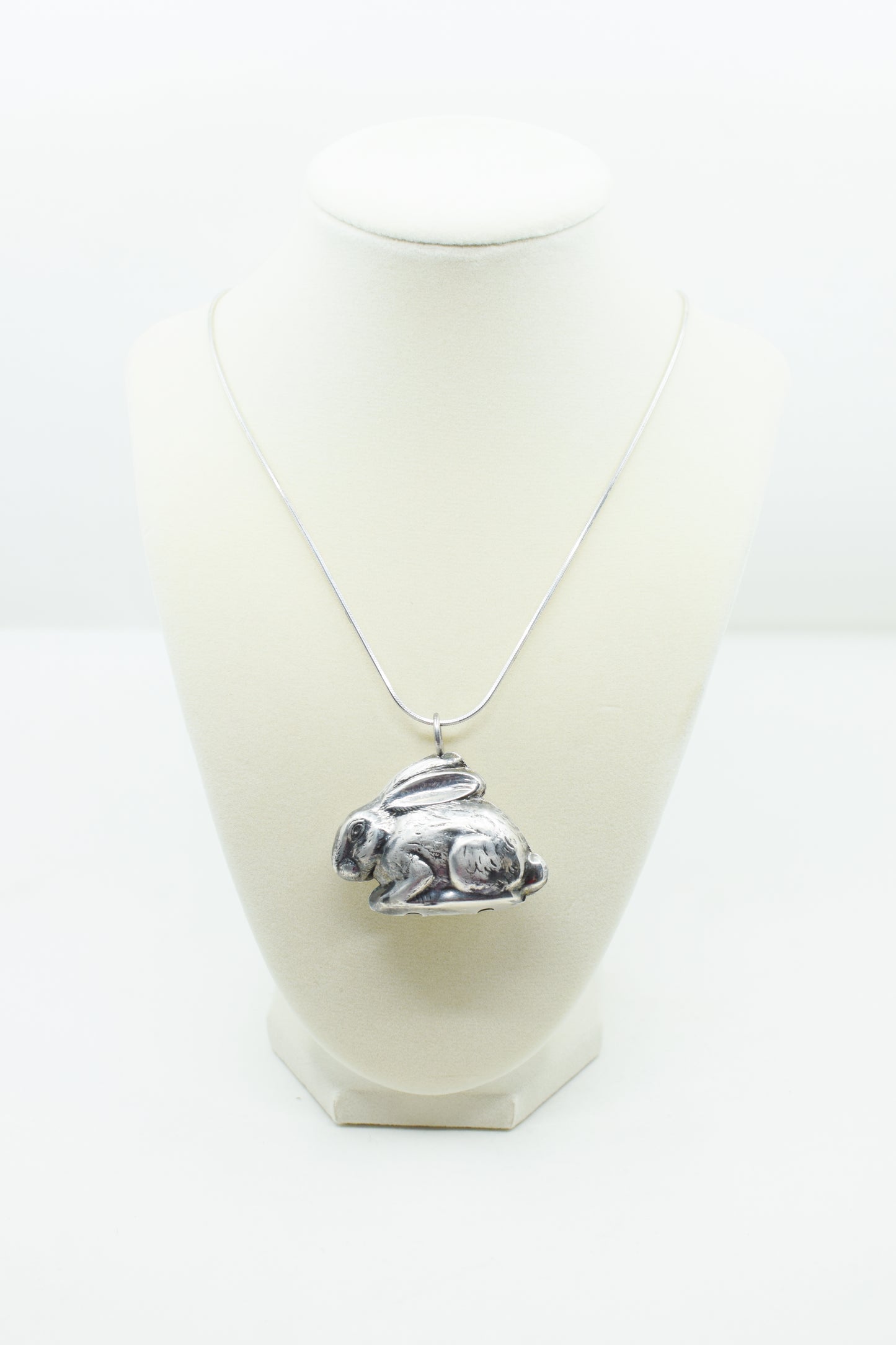 Vintage Sterling Silver Rabbit Rattle Pendant
