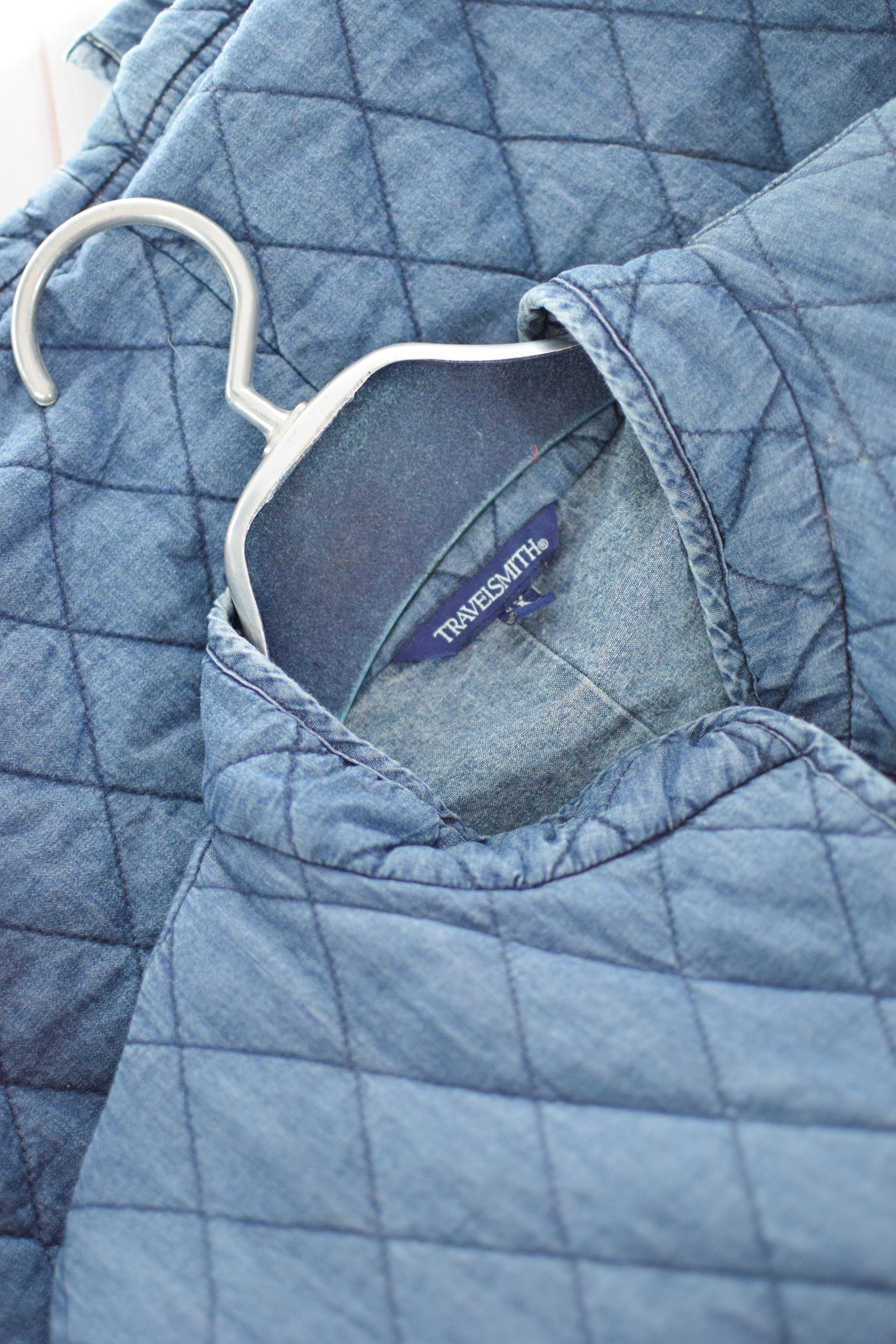 Vintage Quilted Chambray Jacket | XL