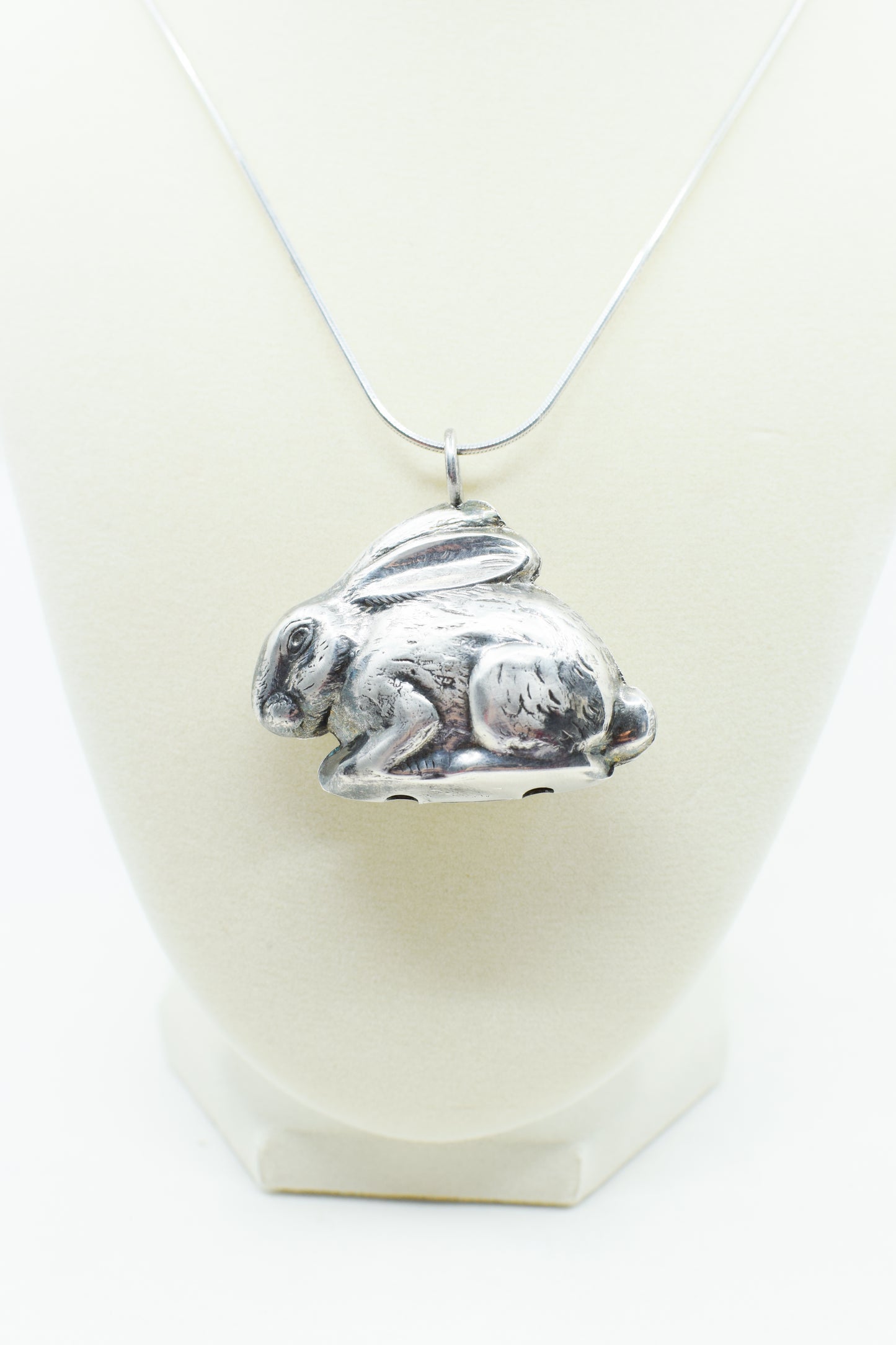 Vintage Sterling Silver Rabbit Rattle Pendant