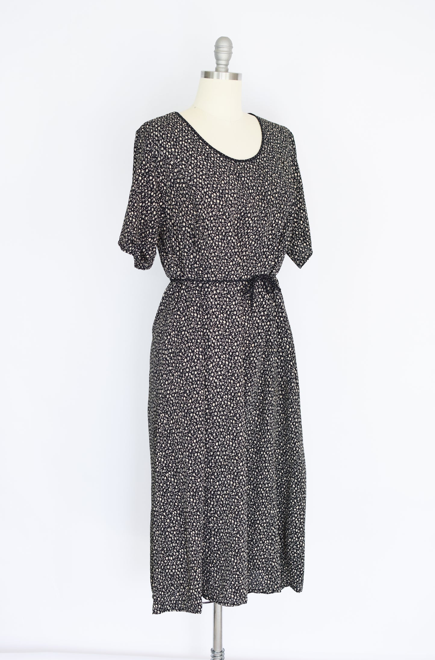 Vintage Rayon Staple Dress | L