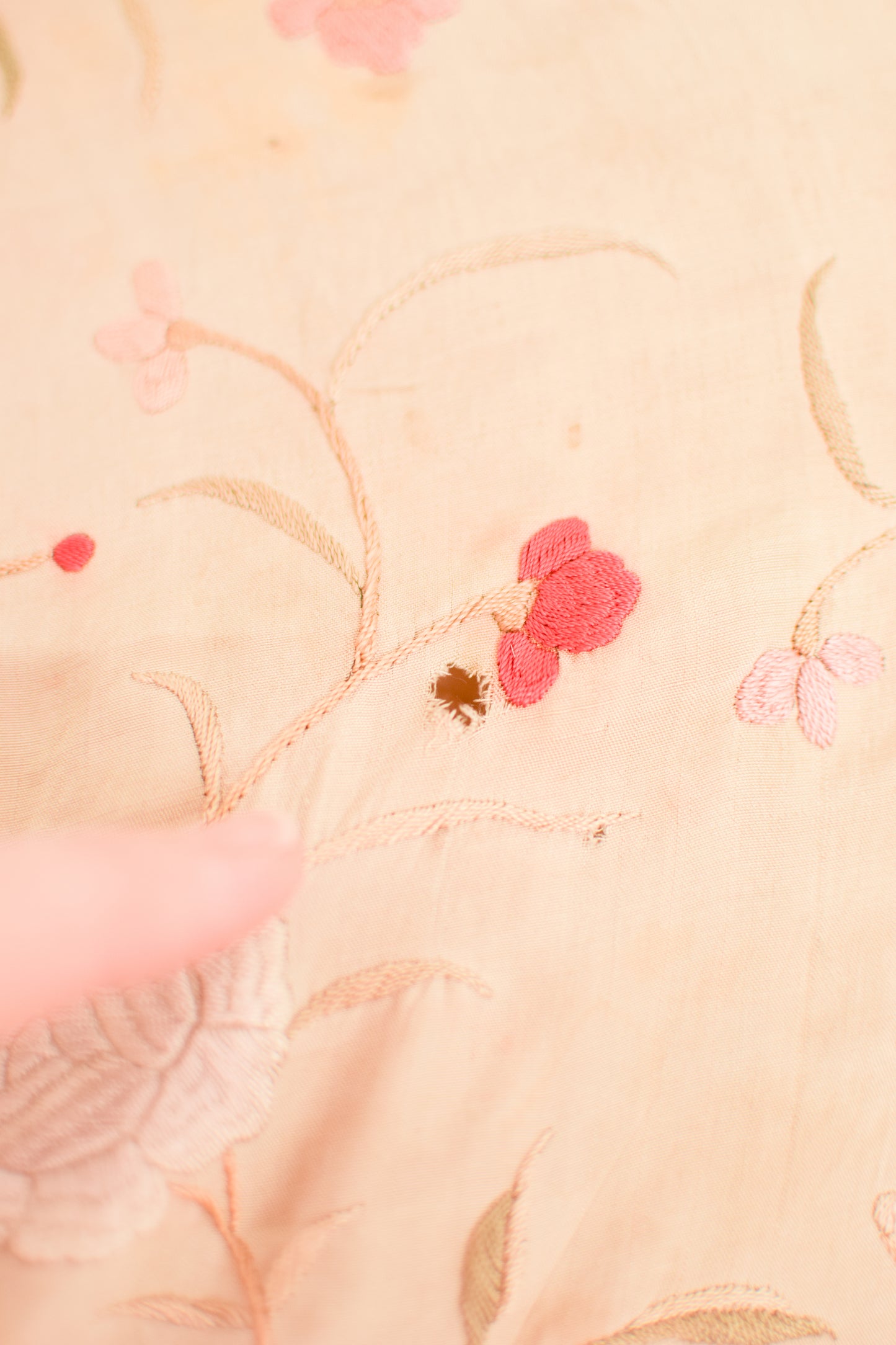 Antique Silk Embroidered Piano Shawl