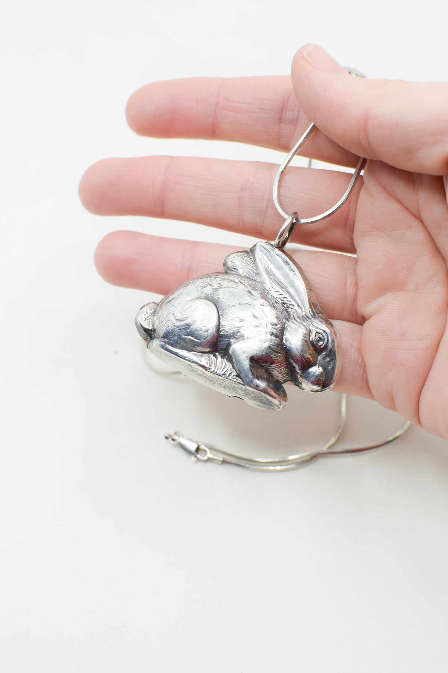 Vintage Sterling Silver Rabbit Rattle Pendant