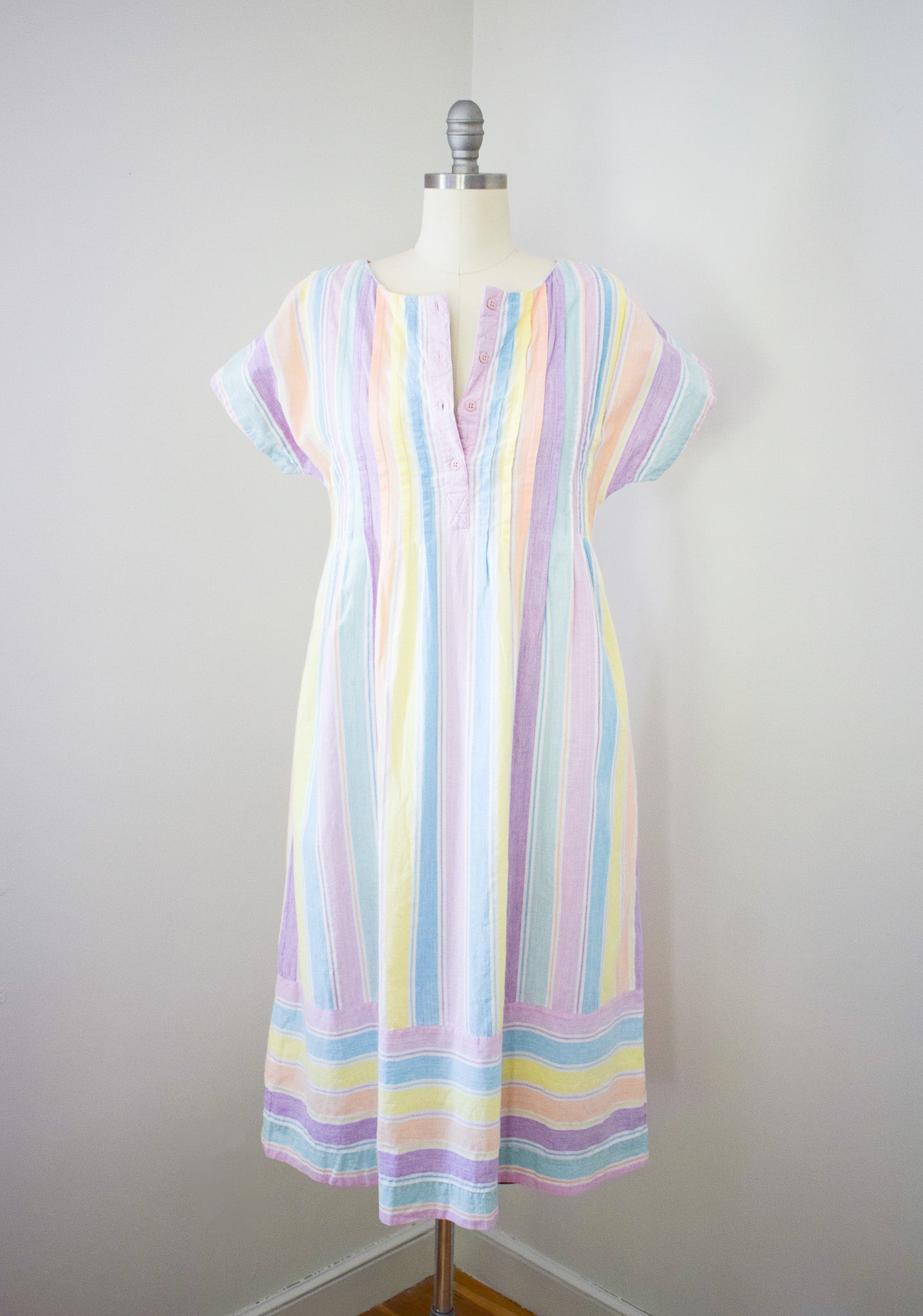 Vintage Indian Cotton Stripe Dress | S/M