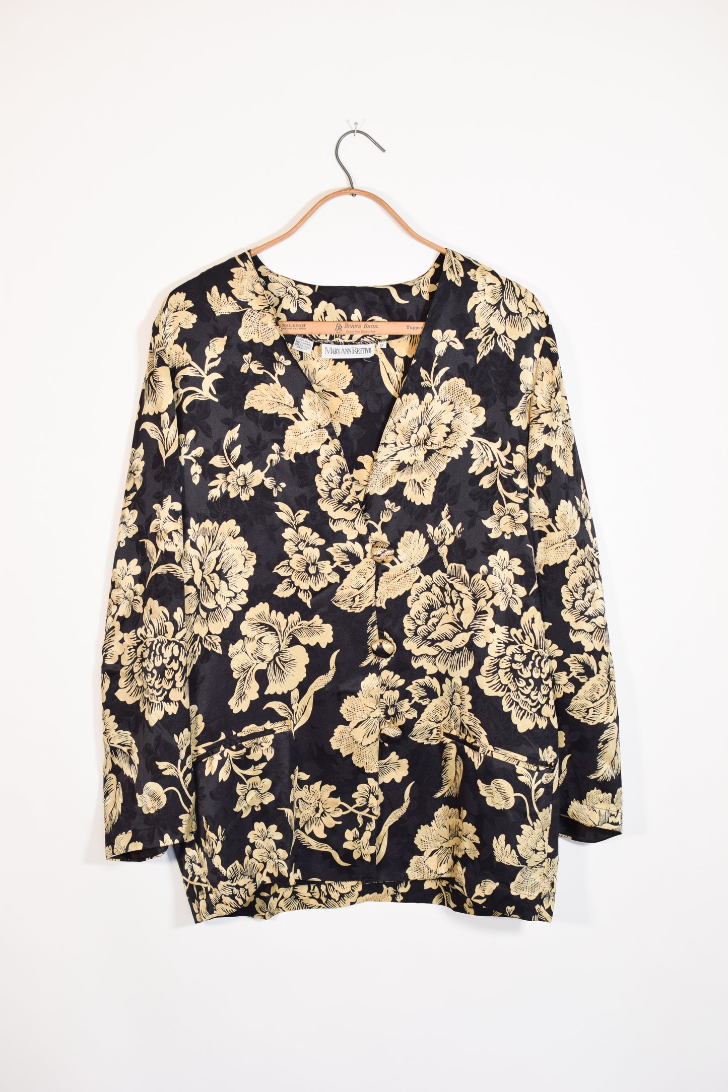 Vintage Silk Smoking Jacket by Mary Ann Restivo | L