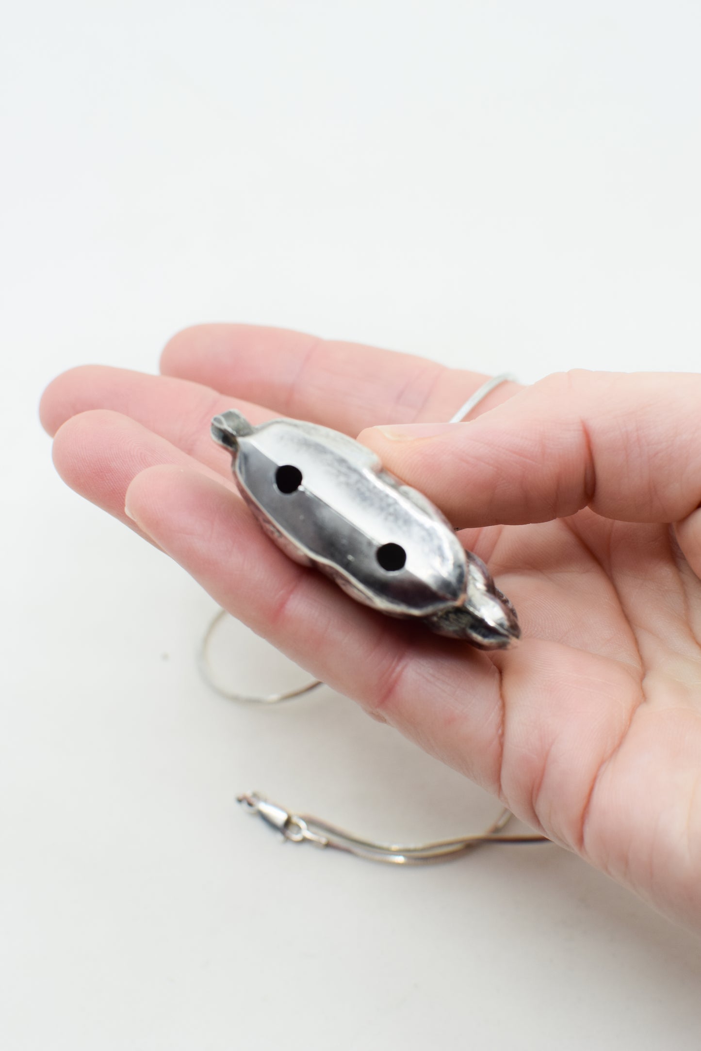 Vintage Sterling Silver Rabbit Rattle Pendant