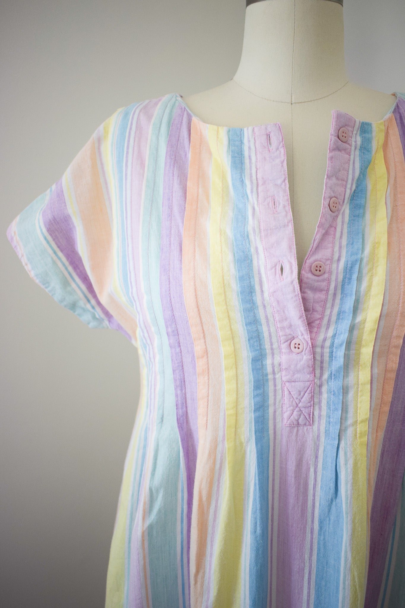 Vintage Indian Cotton Stripe Dress | S/M