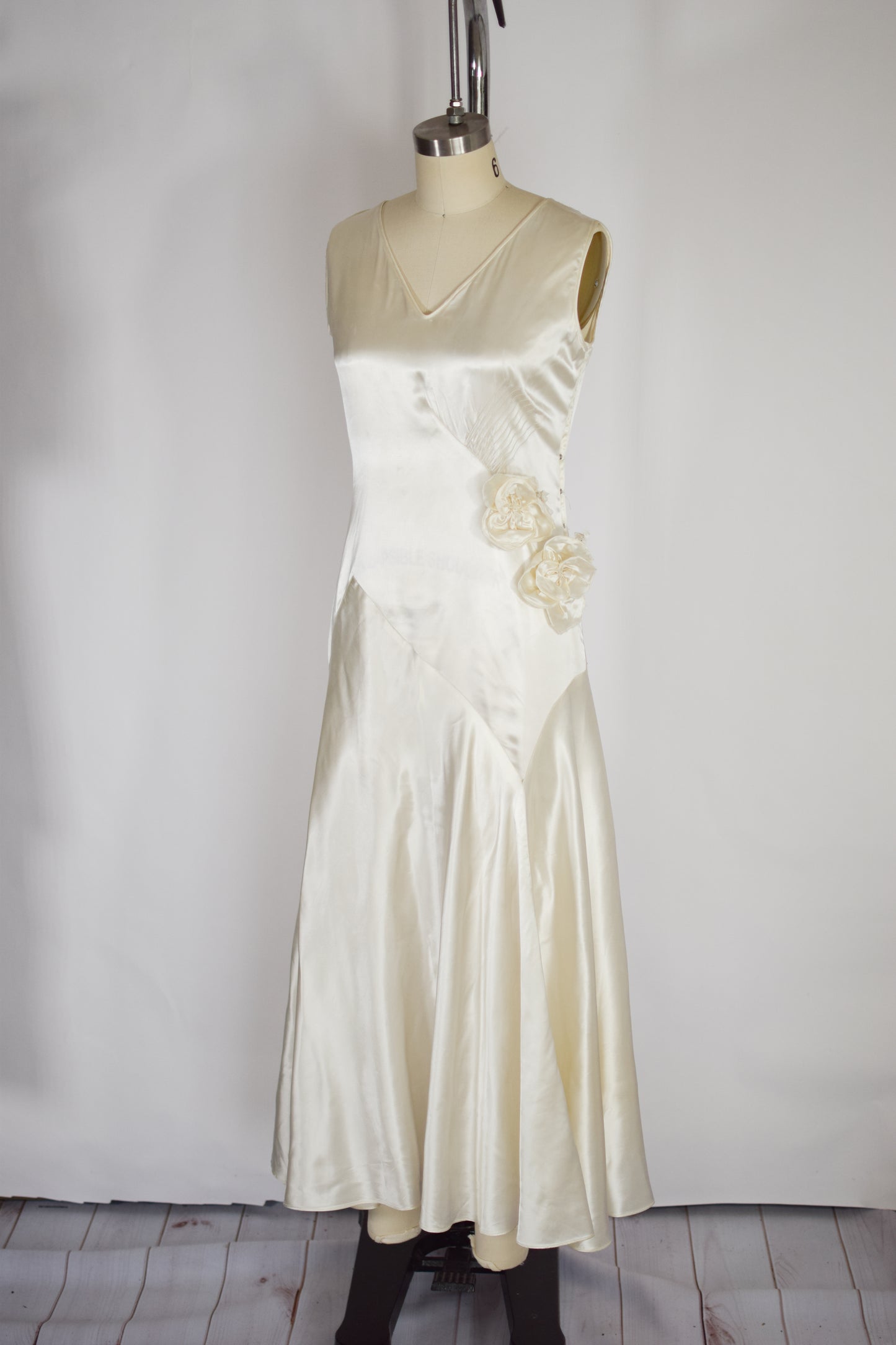 Vintage 1930s Satin Gown | S
