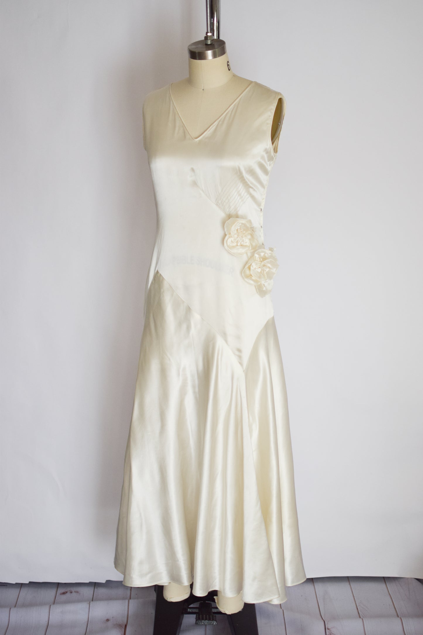Vintage 1930s Satin Gown | S