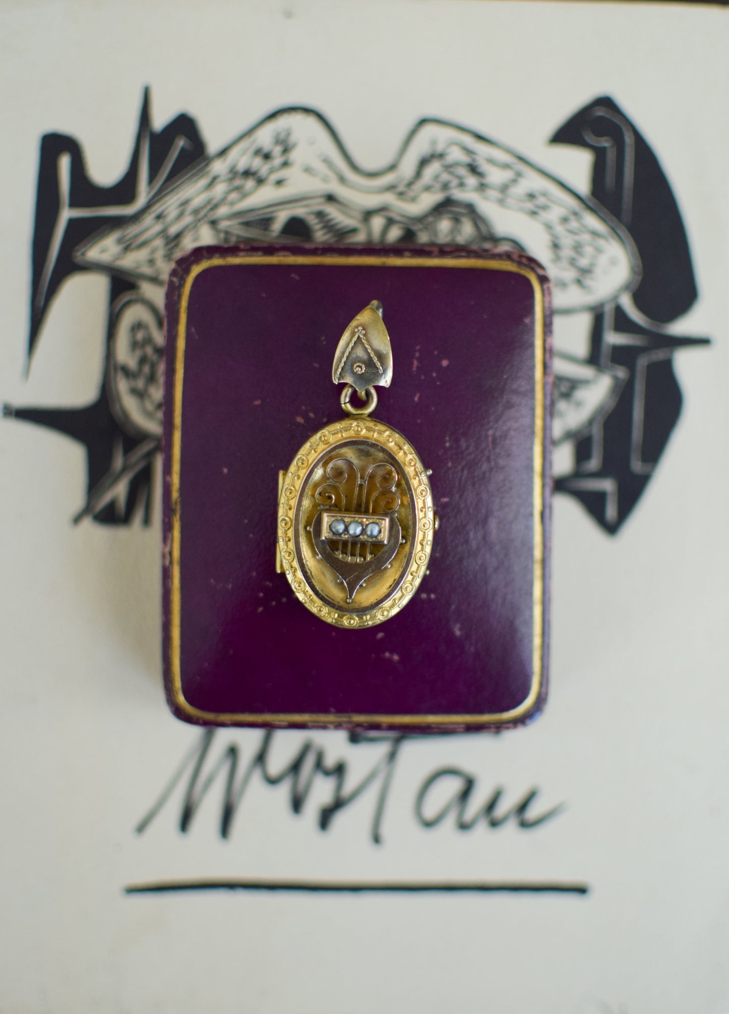 Antique Victorian Gold Filled Locket | Gold + Pearl