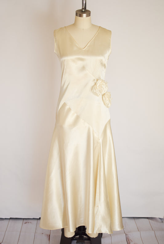 Vintage 1930s Satin Gown | S