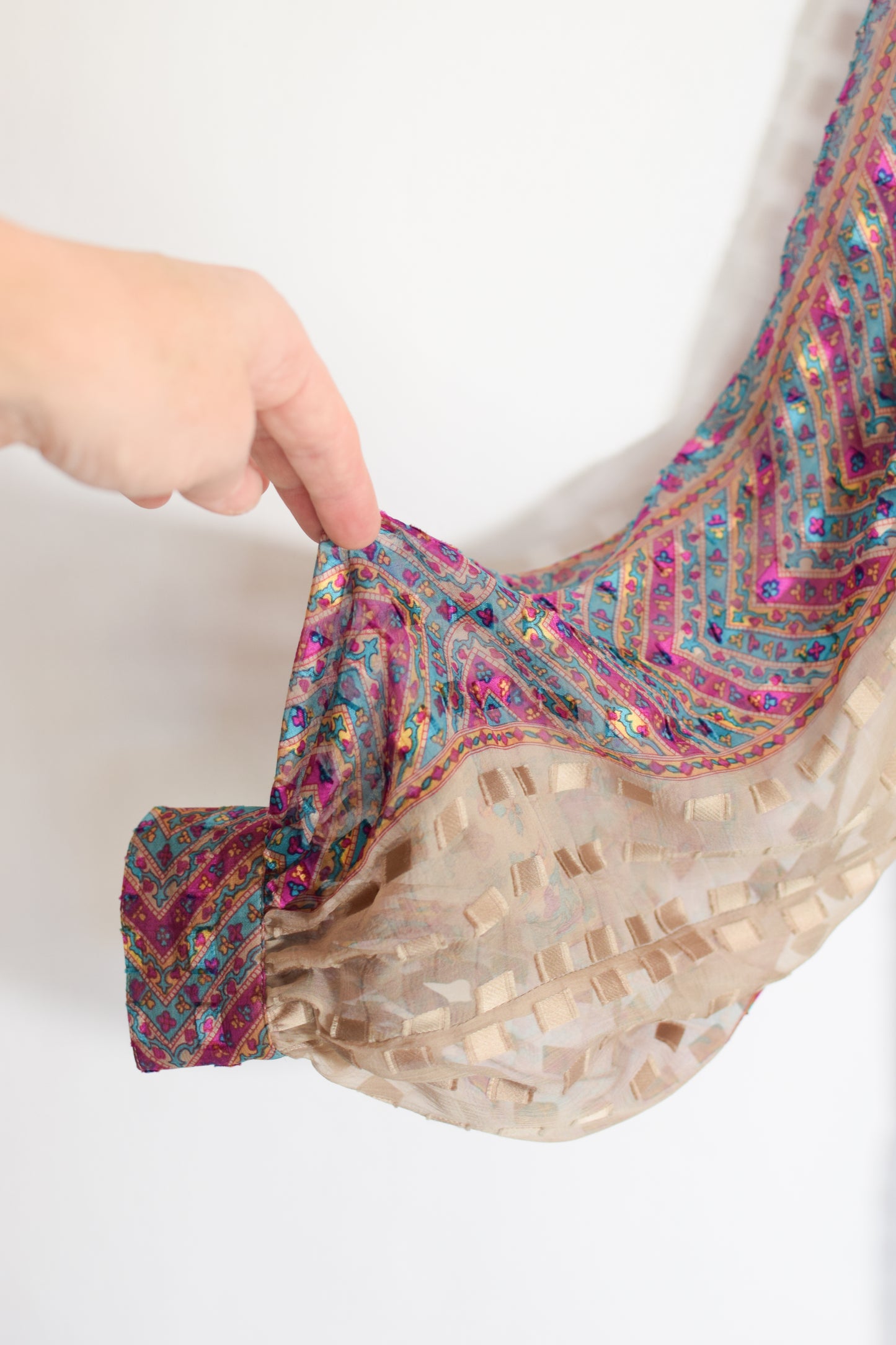 Vintage Silk Farm Blouse | S/M