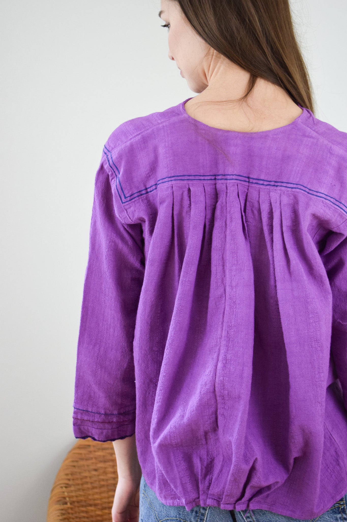 Vintage Overdyed Peasant Blouse | XS/S/M