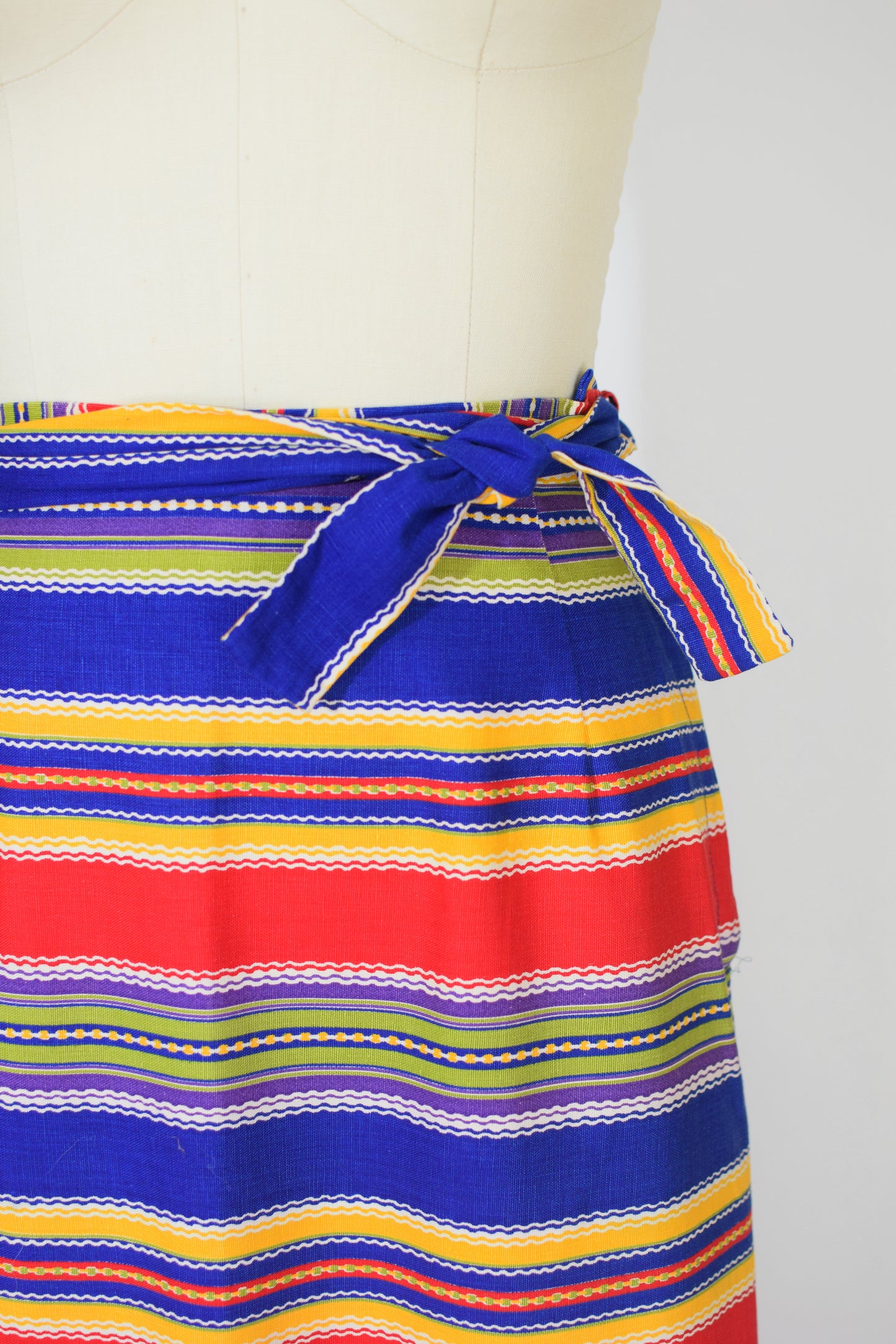 1970s Striped Cotton Maxi Skirt | S
