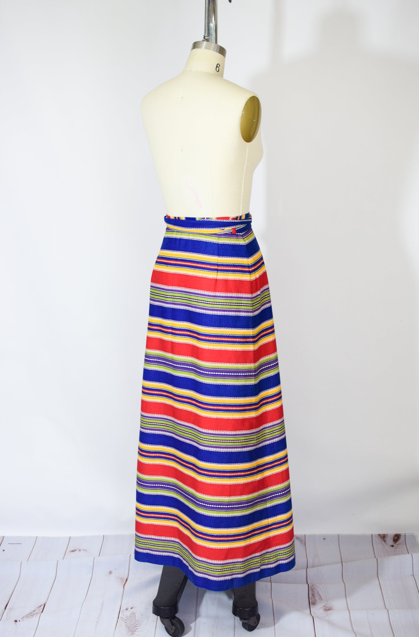 1970s Striped Cotton Maxi Skirt | S