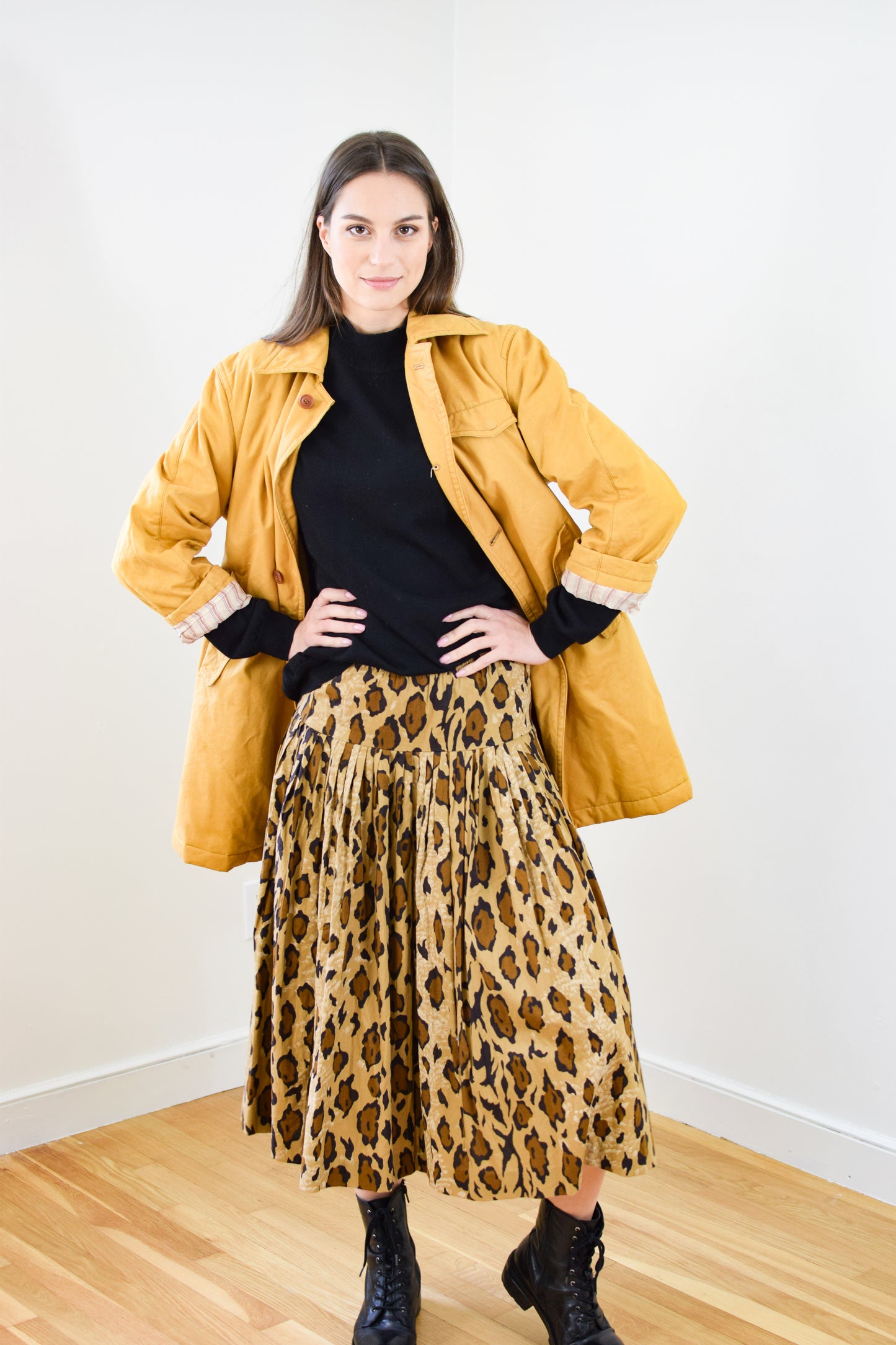 Vintage Norma Kamali Leopard Print Skirt | XS/S