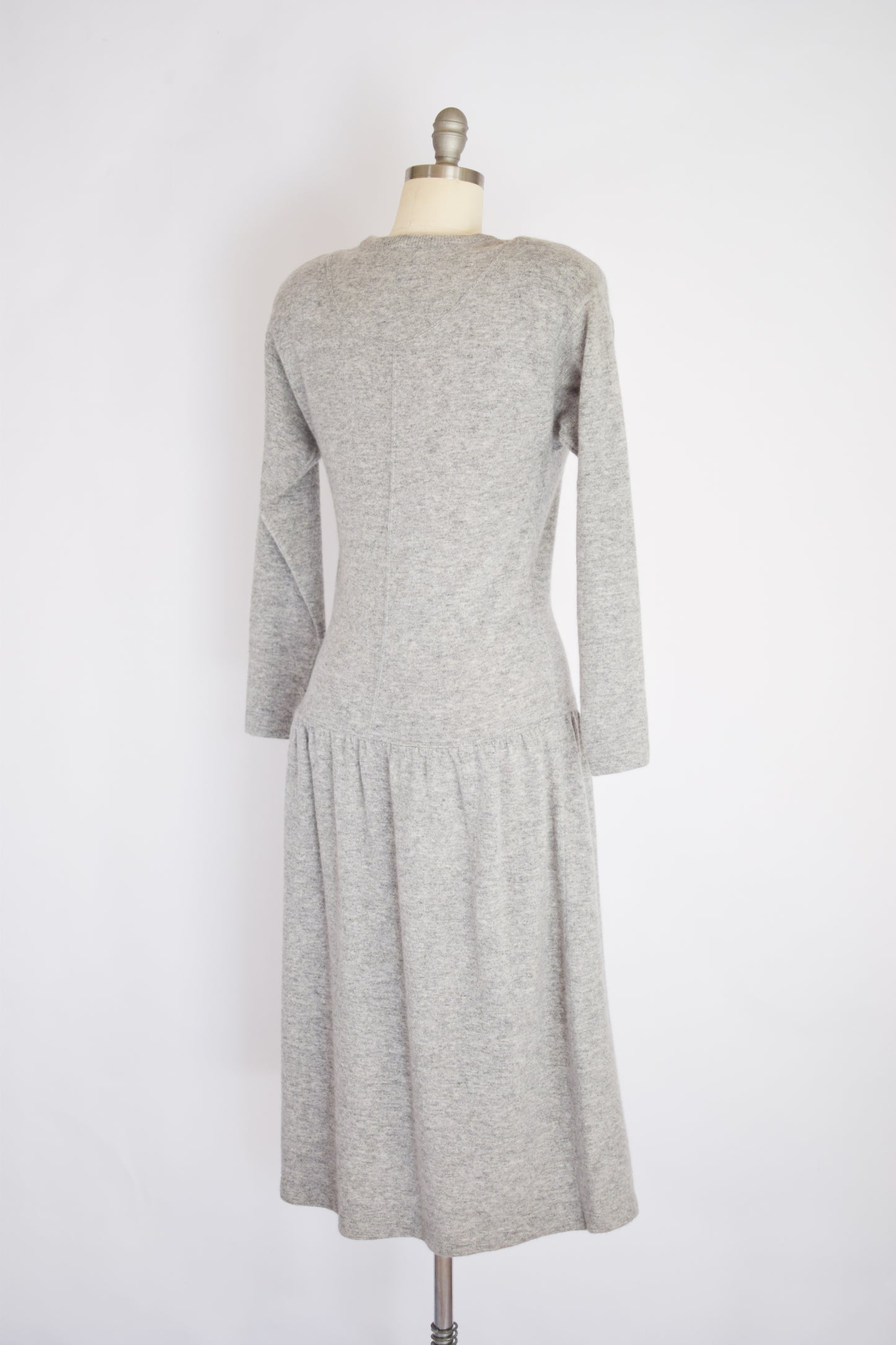 Vintage 90s Grey Wool/Angora Knit Dress | S-M
