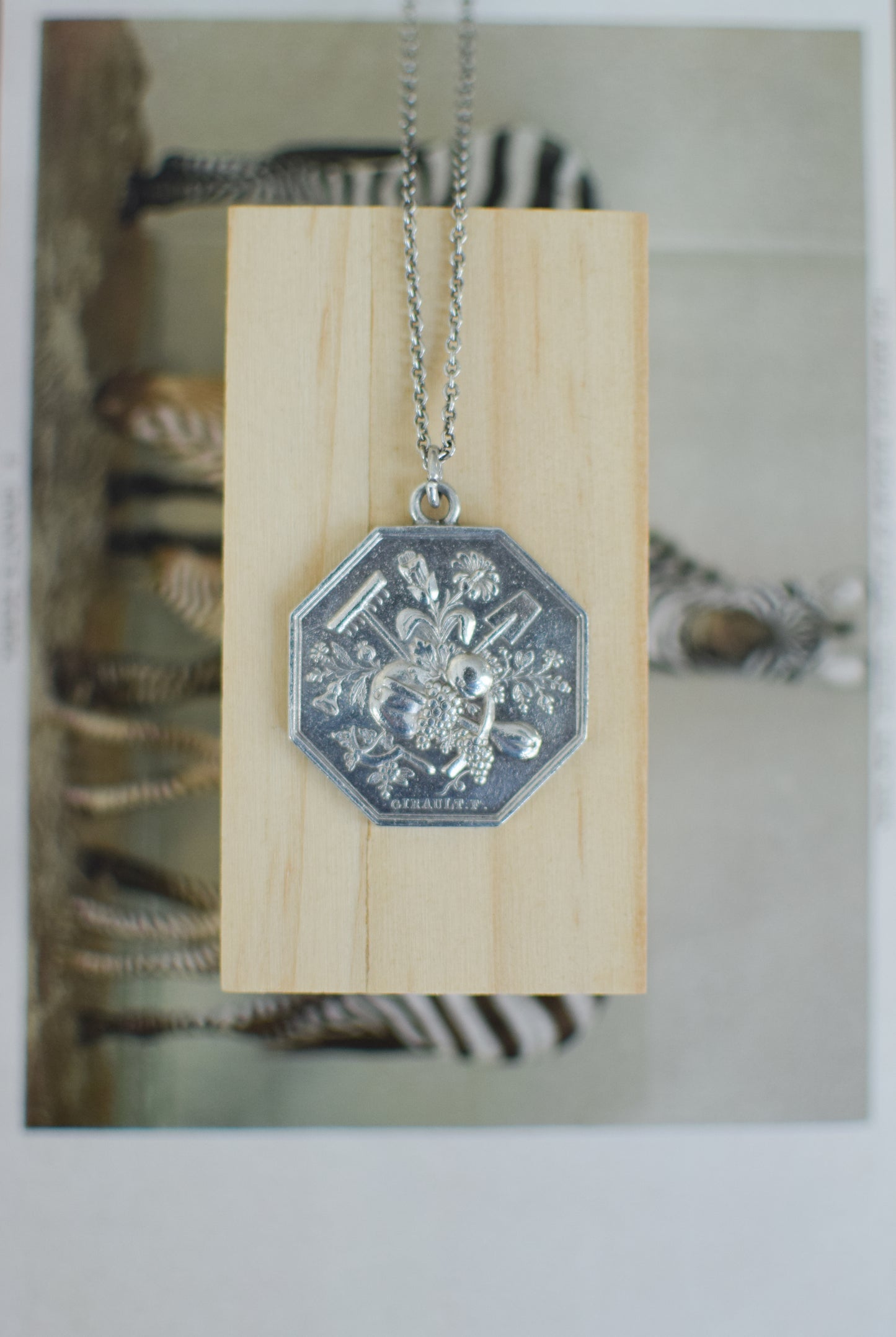 Vintage Sterling Silver French Gardening Charm Necklace