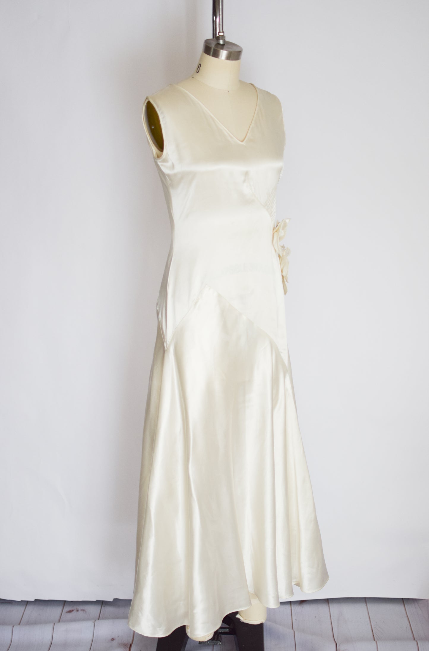 Vintage 1930s Satin Gown | S