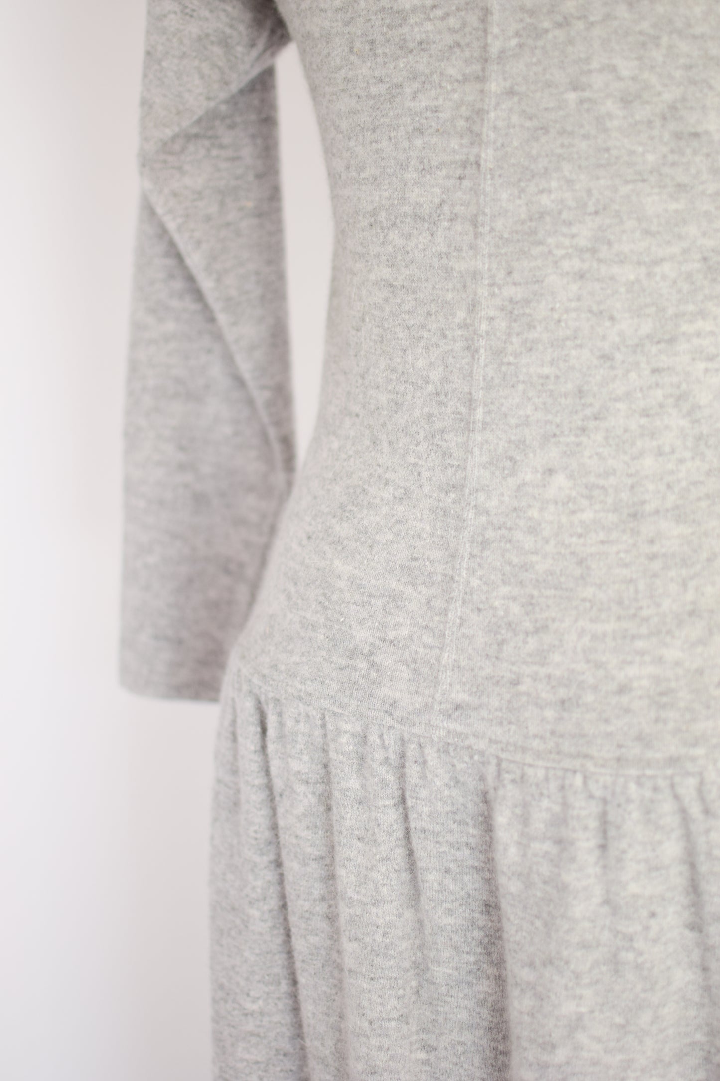 Vintage 90s Grey Wool/Angora Knit Dress | S-M