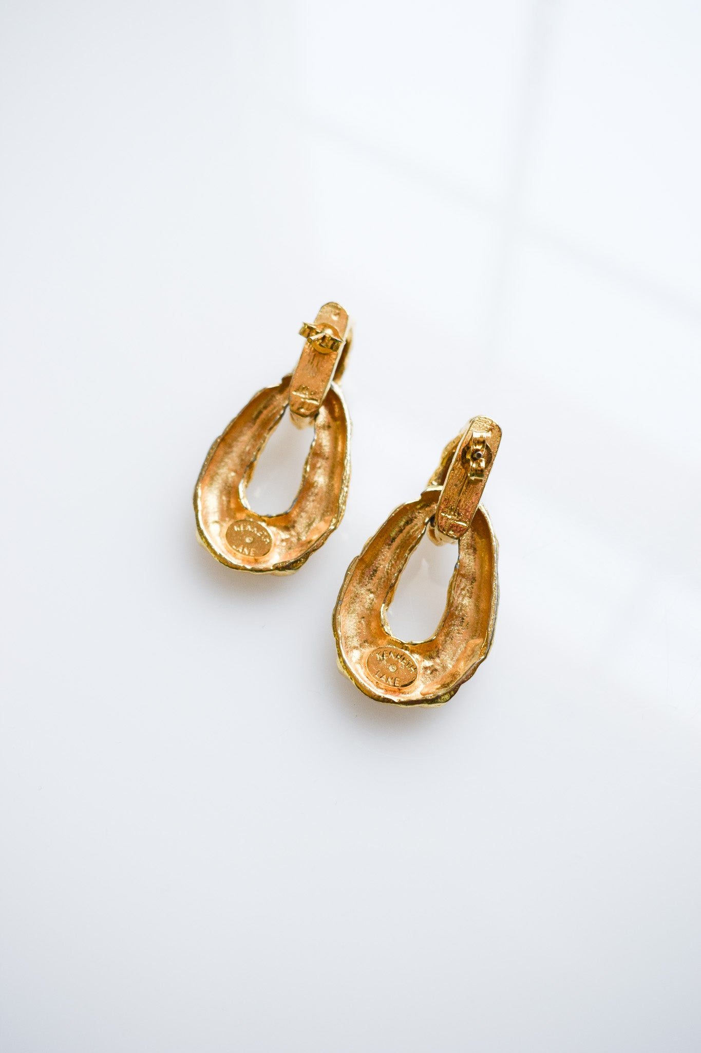 1990s Gold Textural Doorknocker Earrings | Kenneth Lane